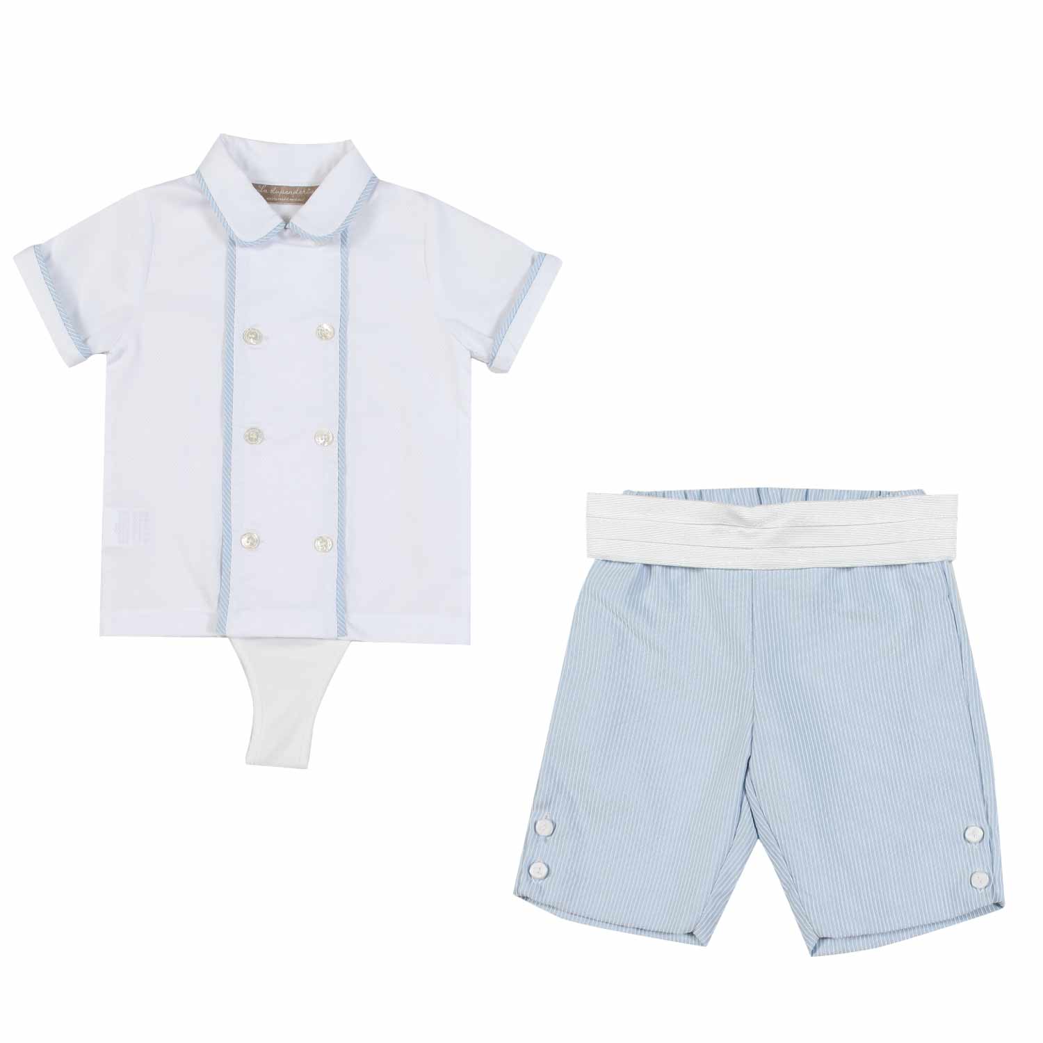 COMPLETINO EDOARDO BIANCO E CELESTE - annameglio.com abbigliamento moda