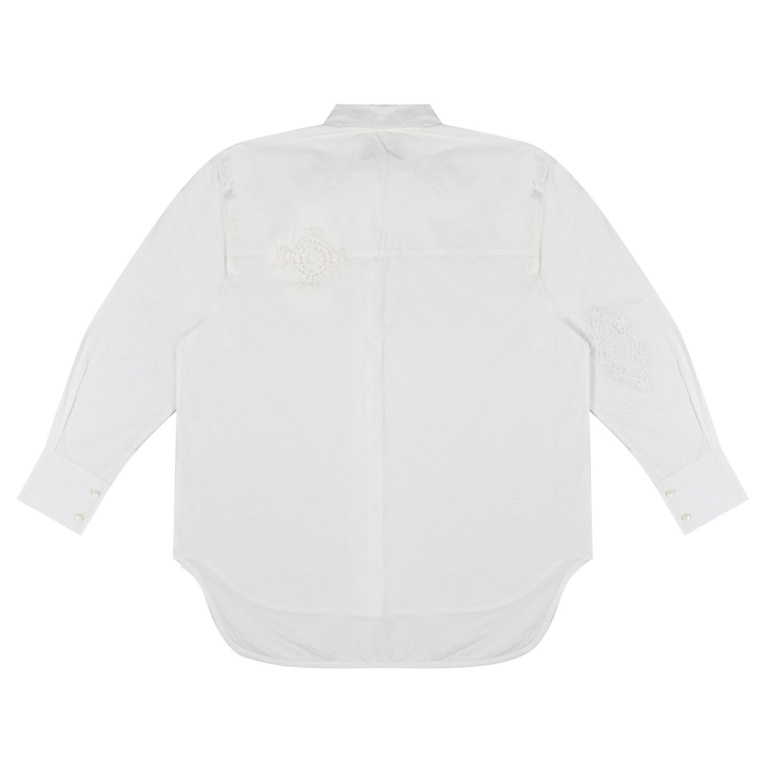 CAMICIA OVER BIANCA CON DETTAGLI UNCINETTO - annameglio.com abbigliamento moda