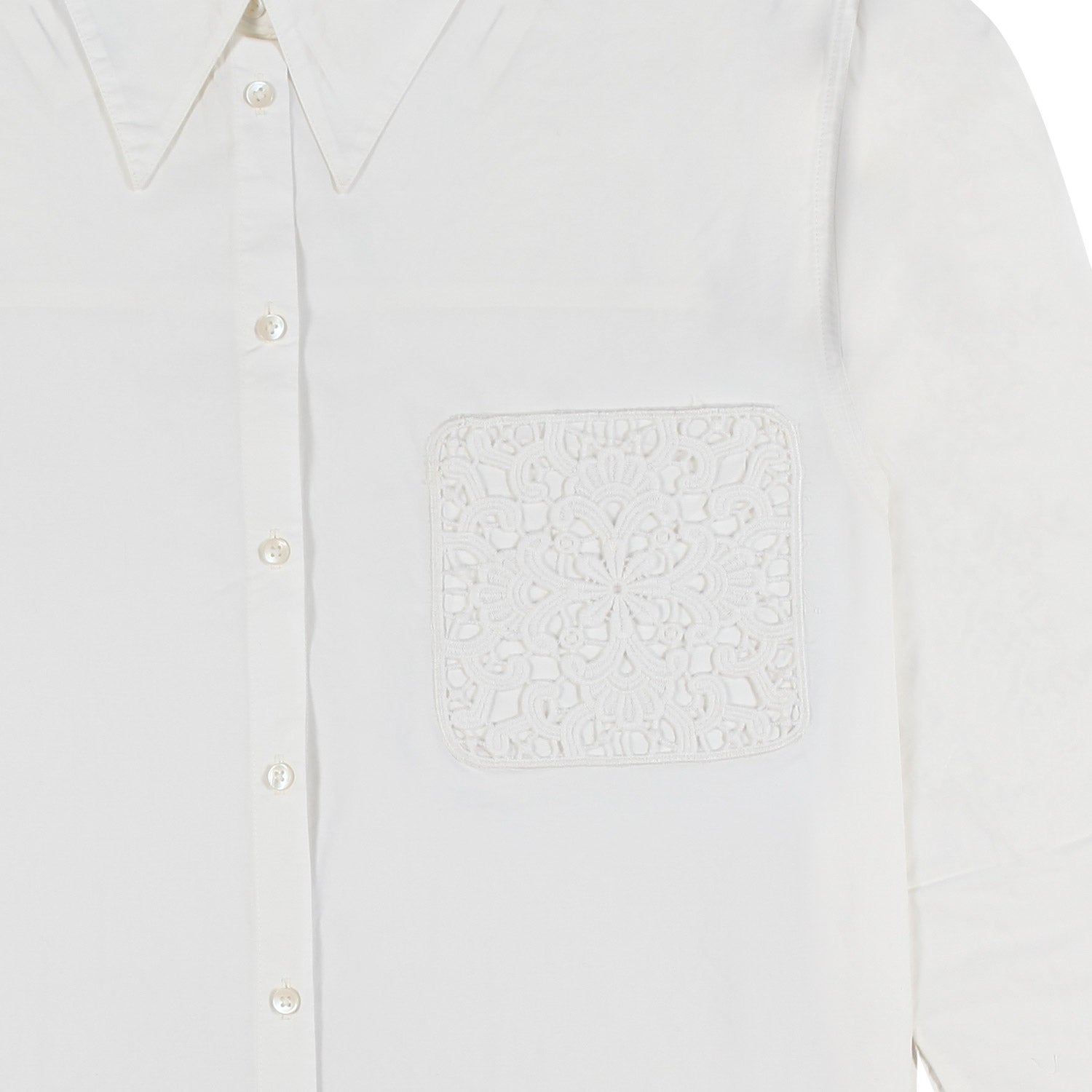 CAMICIA OVER BIANCA CON DETTAGLI UNCINETTO - annameglio.com abbigliamento moda