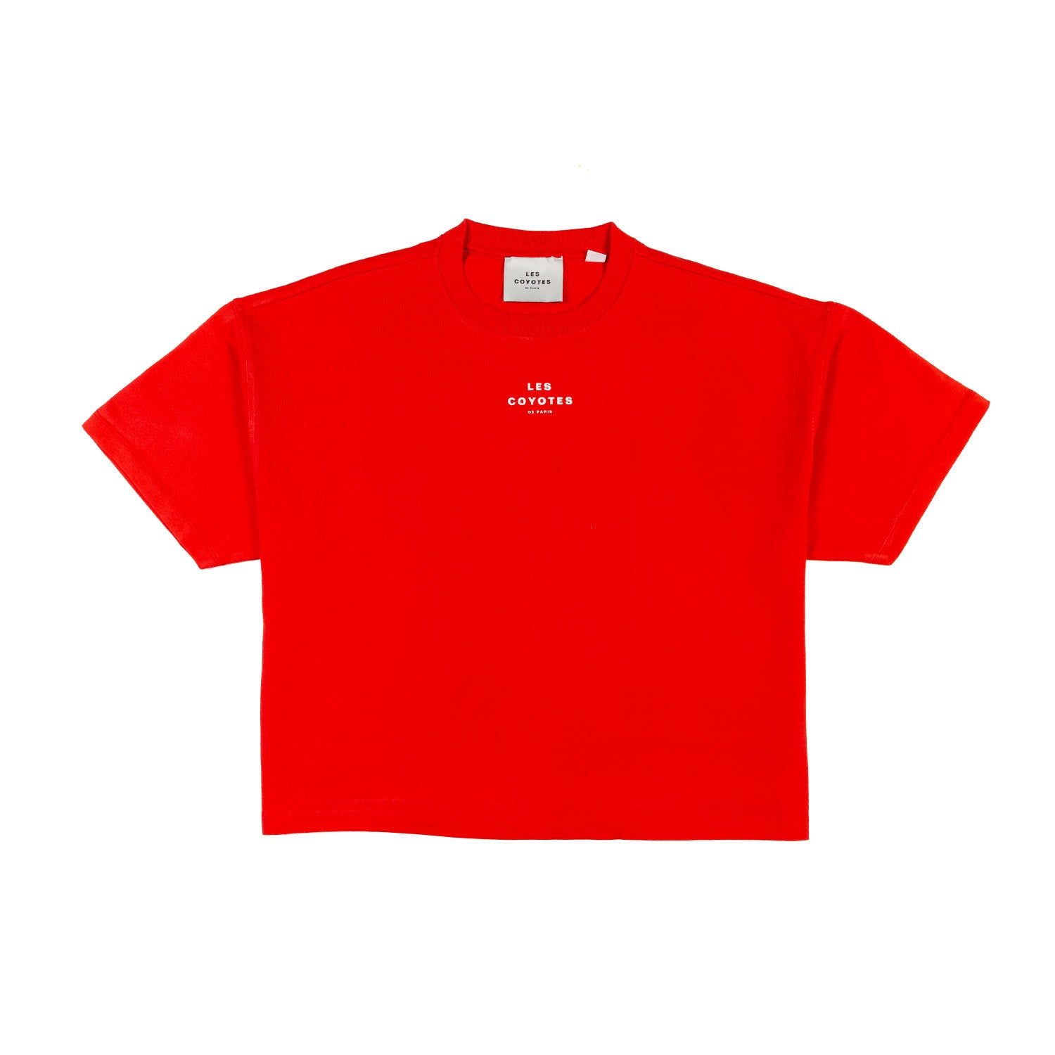 T-SHIRT CROPPED ROSSO CORALLO A SCATOLETTA - annameglio.com abbigliamento moda