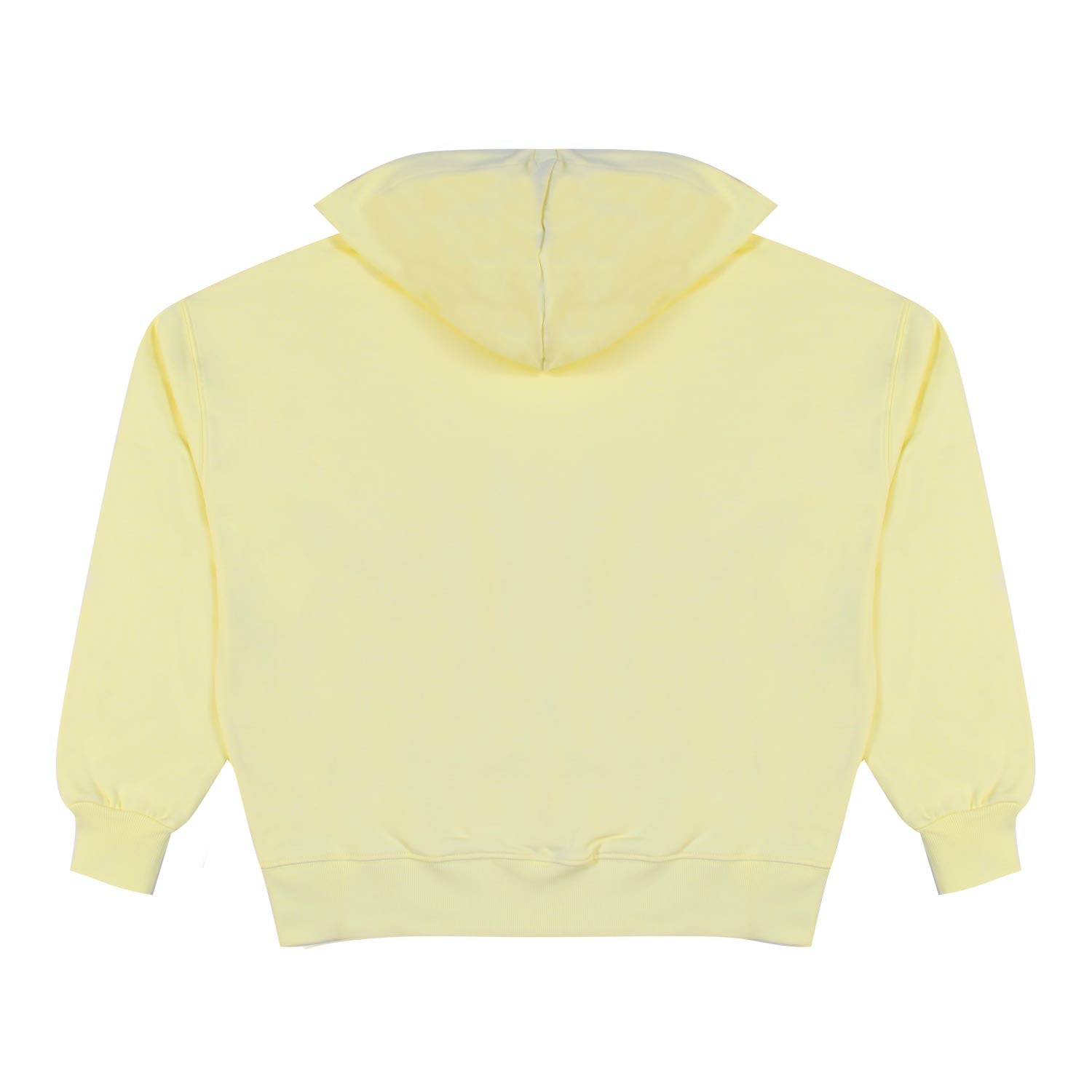 FELPA HOODIE GIALLO CHIARO CON LOGO IN SPUGNA - annameglio.com abbigliamento moda
