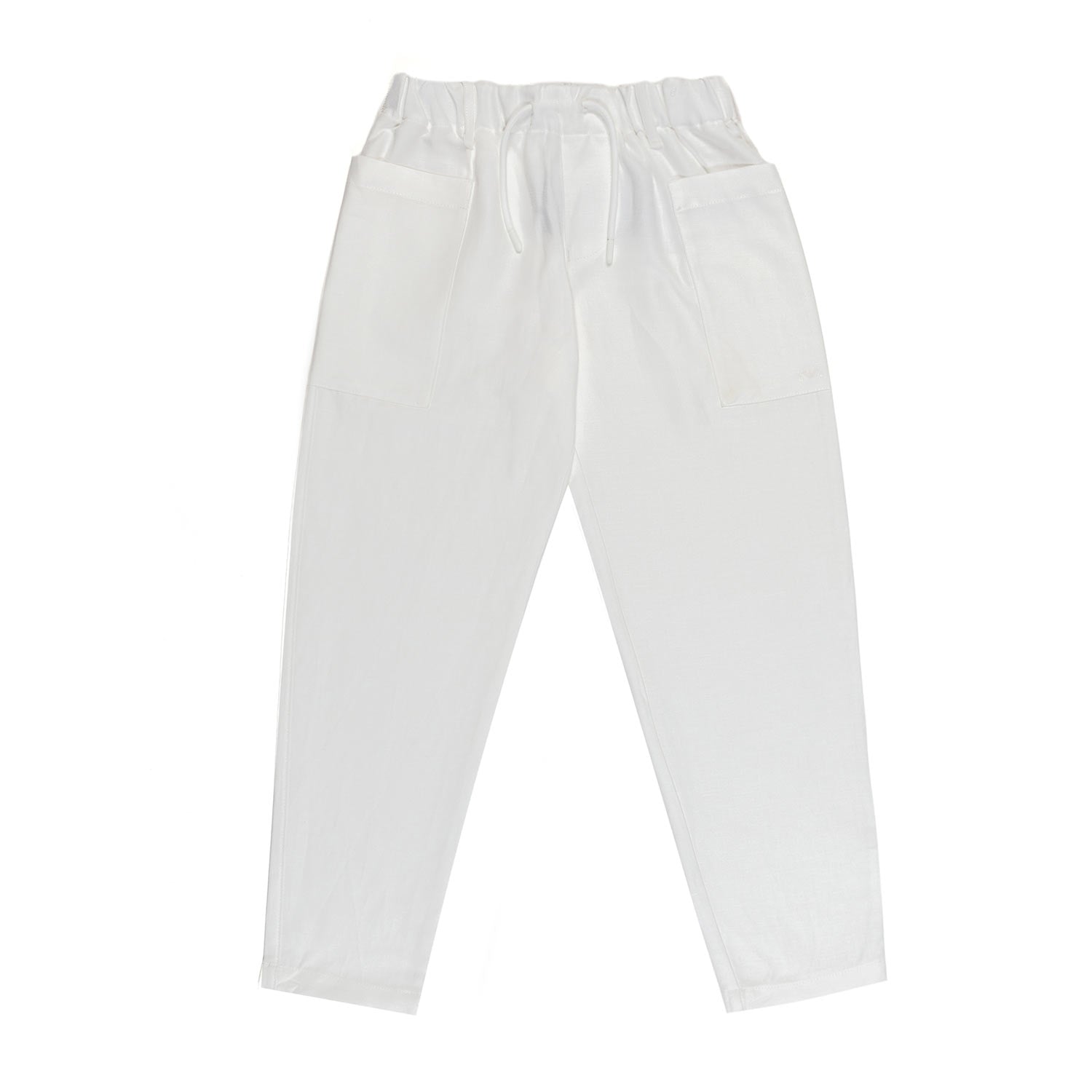 PANTALONE LINO BIANCO CALDO BAMBINO E TEENAGER - annameglio.com abbigliamento moda