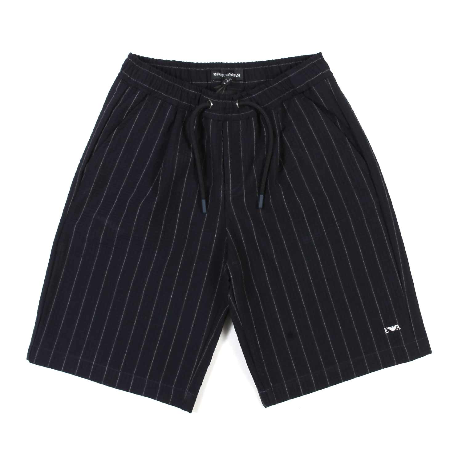 BERMUDA SEERSUCKER BLU NAVY GESSATO - annameglio.com abbigliamento moda