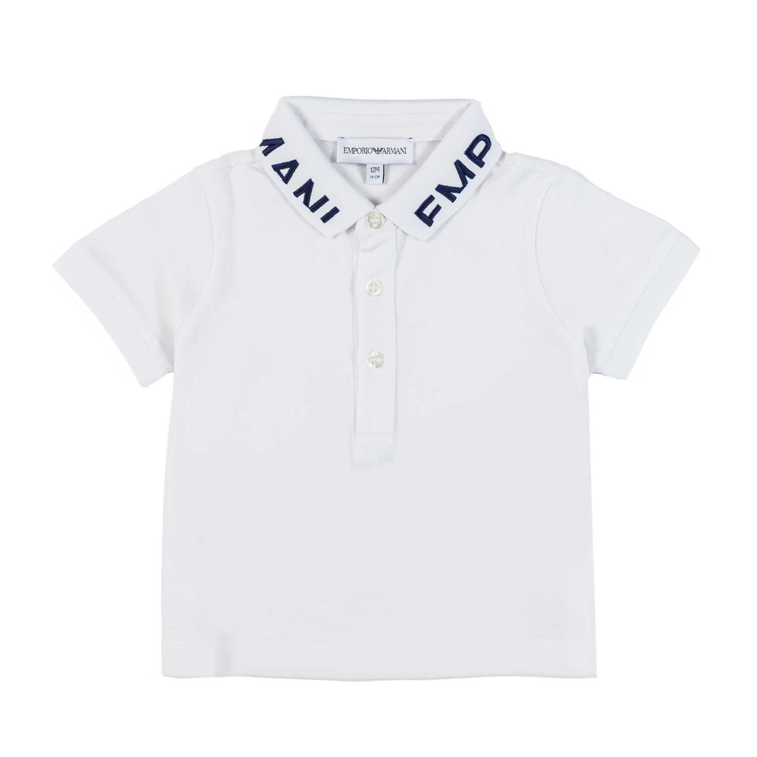 BABY POLO BIANCA CON LOGO BLU RICAMATO - annameglio.com abbigliamento moda
