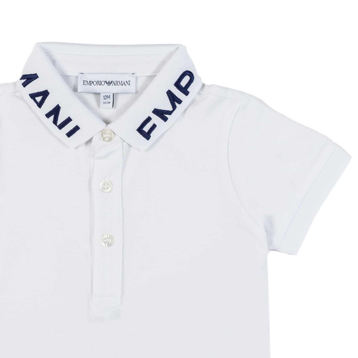 BABY POLO BIANCA CON LOGO BLU RICAMATO - annameglio.com abbigliamento moda