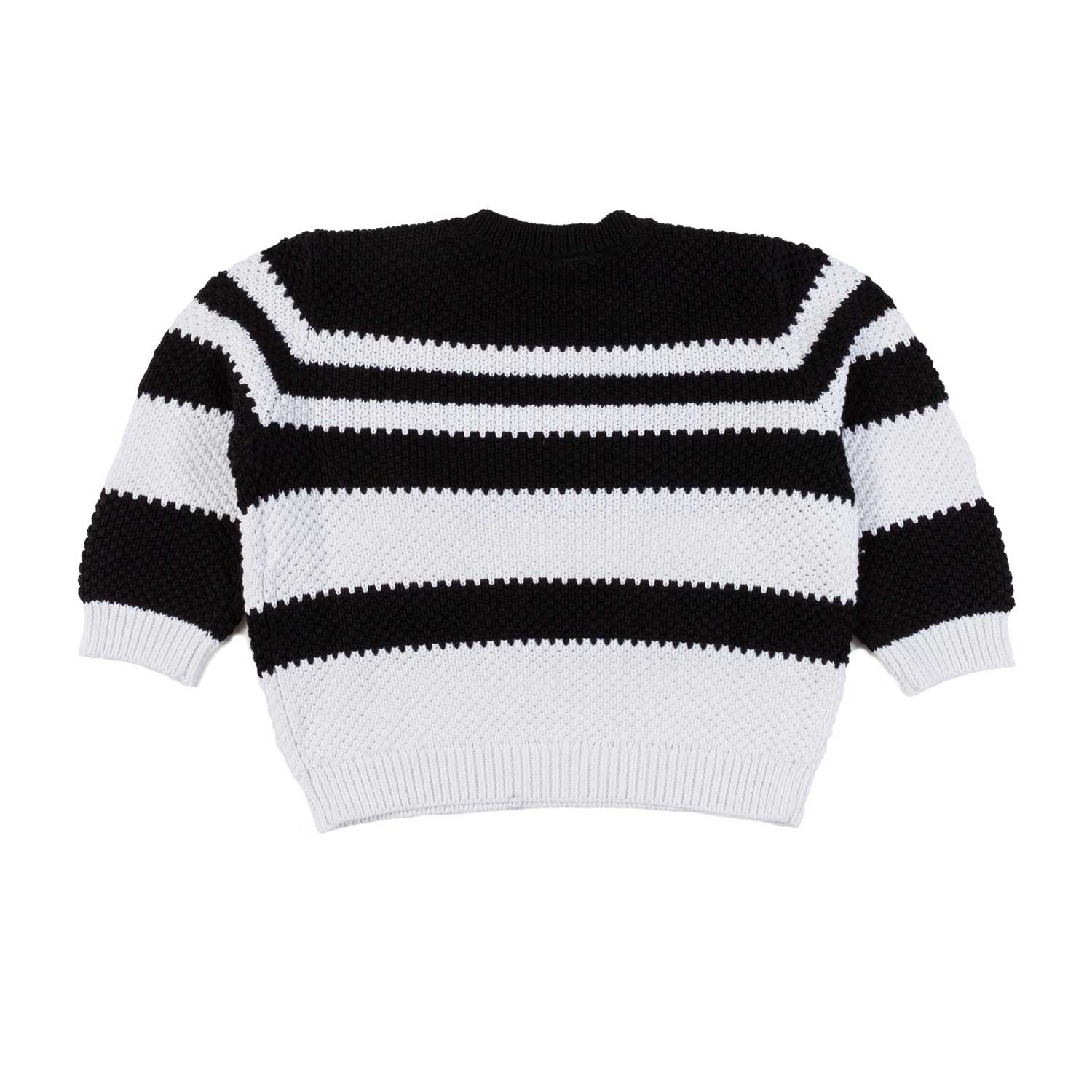 BABY PULLOVER JACQUARD BIANCO E BLU NAVY A STRISCE - annameglio.com abbigliamento moda