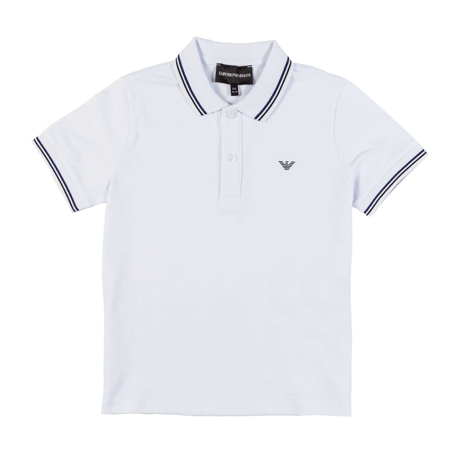 POLO BIANCA CON ORLI A RIGHE BLU NAVY - annameglio.com abbigliamento moda