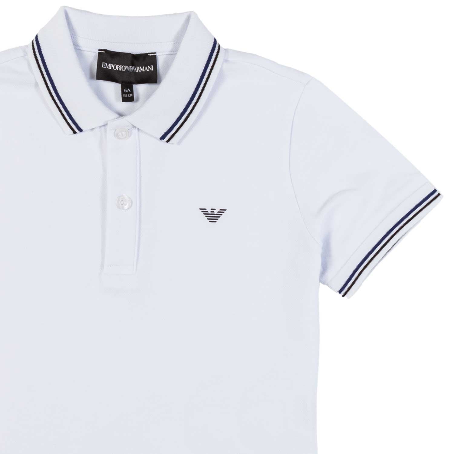 POLO BIANCA CON ORLI A RIGHE BLU NAVY - annameglio.com abbigliamento moda