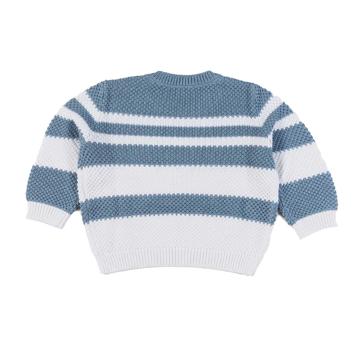 BABY PULLOVER JACQUARD BIANCO E BLU POLVERE - annameglio.com abbigliamento moda