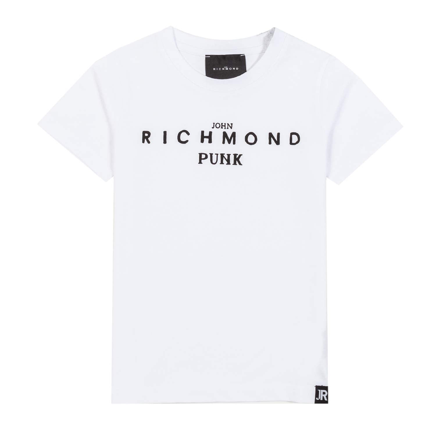 T-SHIRT BIANCA CON STAMPA LOGO NERA - annameglio.com abbigliamento moda