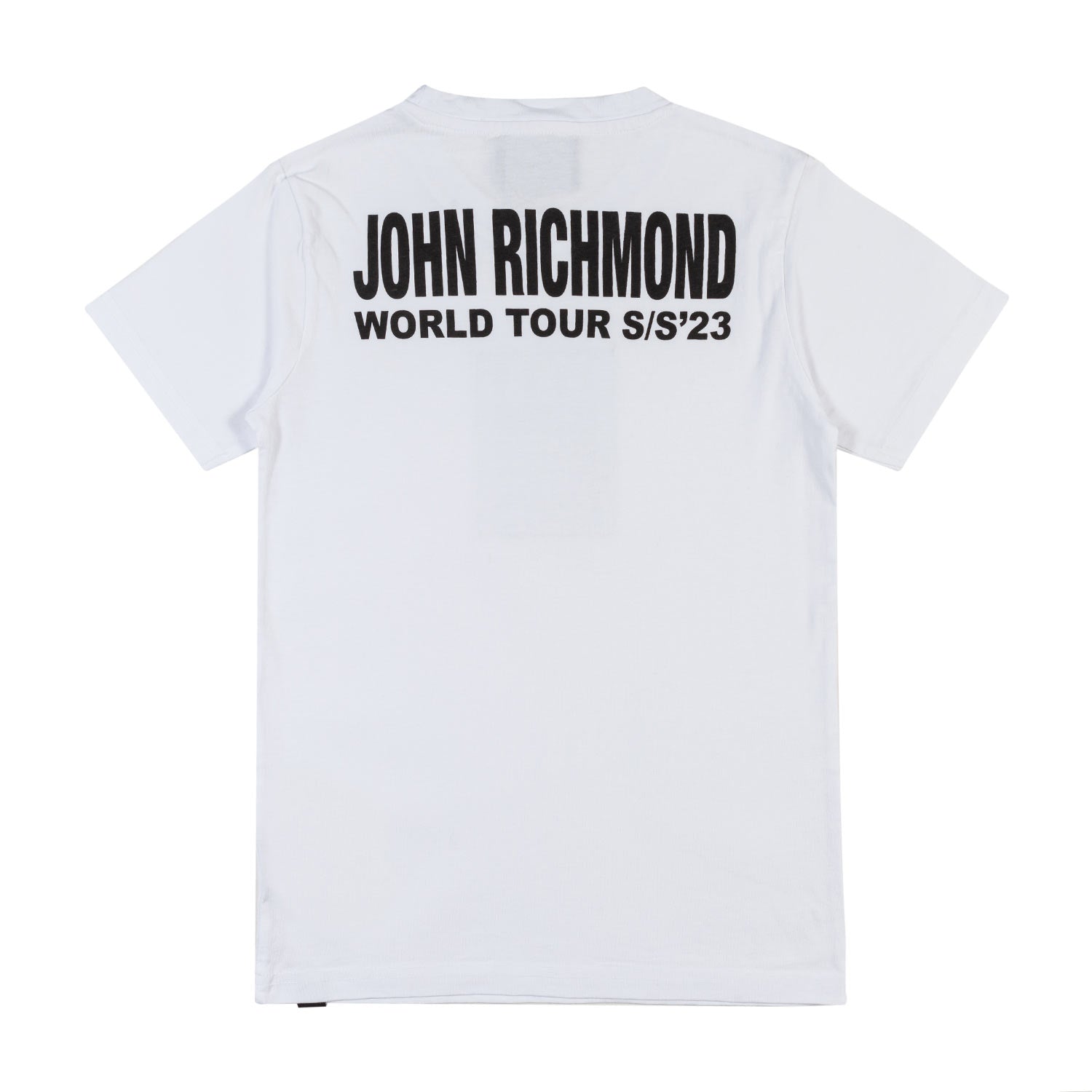 T-SHIRT BIANCA CON MAXI PATCH LOGO NERA - annameglio.com abbigliamento moda