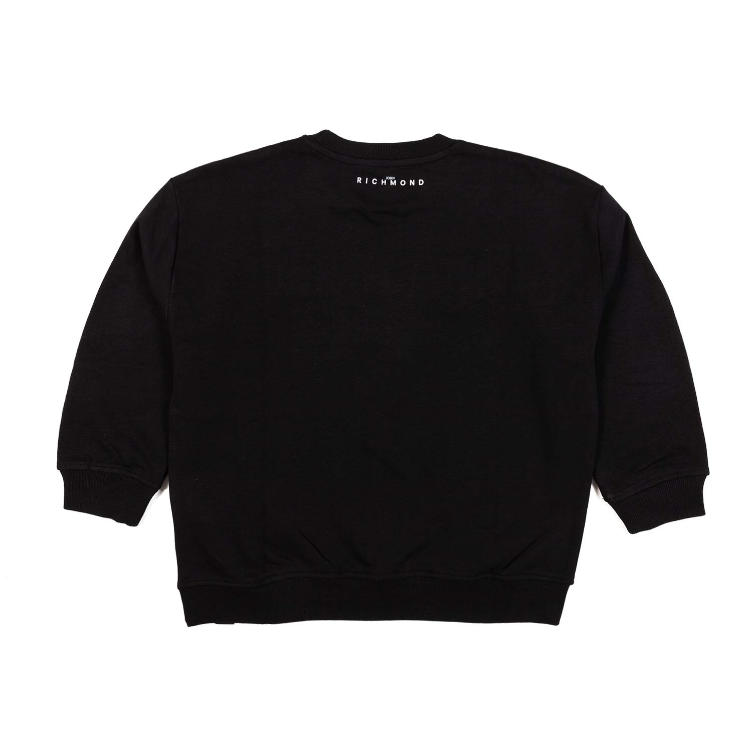 FELPA NERA CON LOGO RICAMATO IN TONO - annameglio.com abbigliamento moda