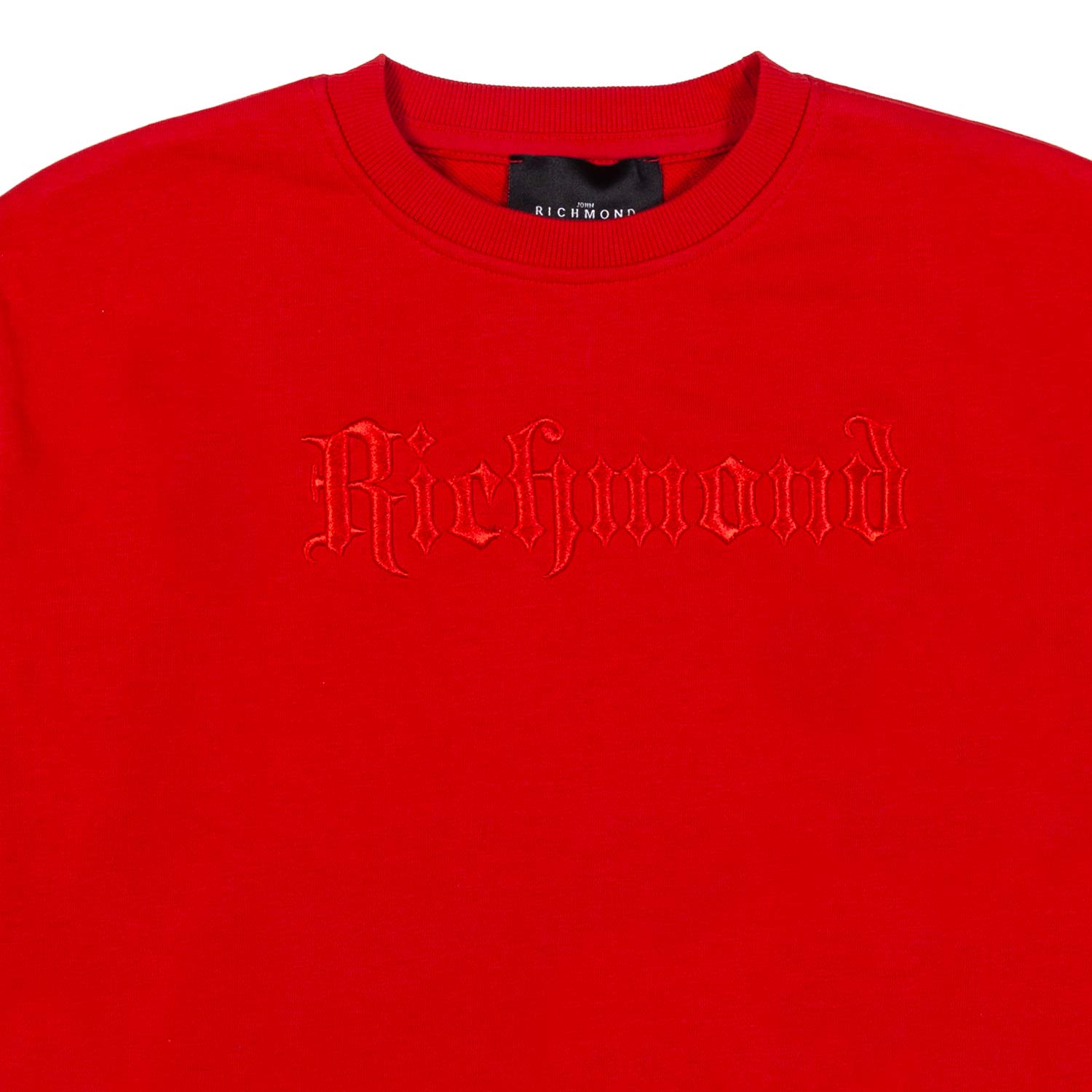 FELPA ROSSO TANGO CON LOGO RICAMATO IN TONO - annameglio.com abbigliamento moda