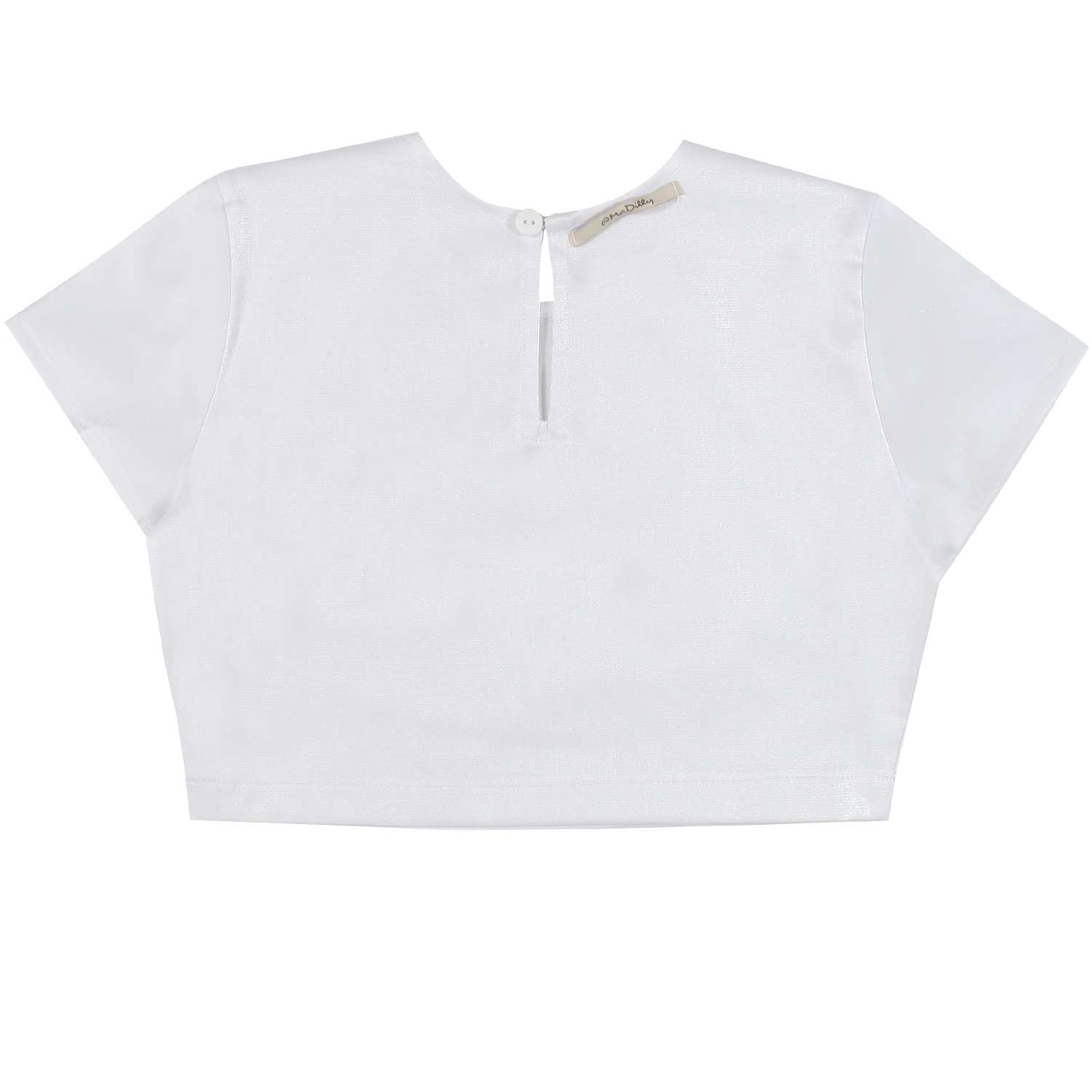 T-SHIRT DAFNE BIANCO PERLATO BAMBINA E TEENAGER - annameglio.com abbigliamento moda