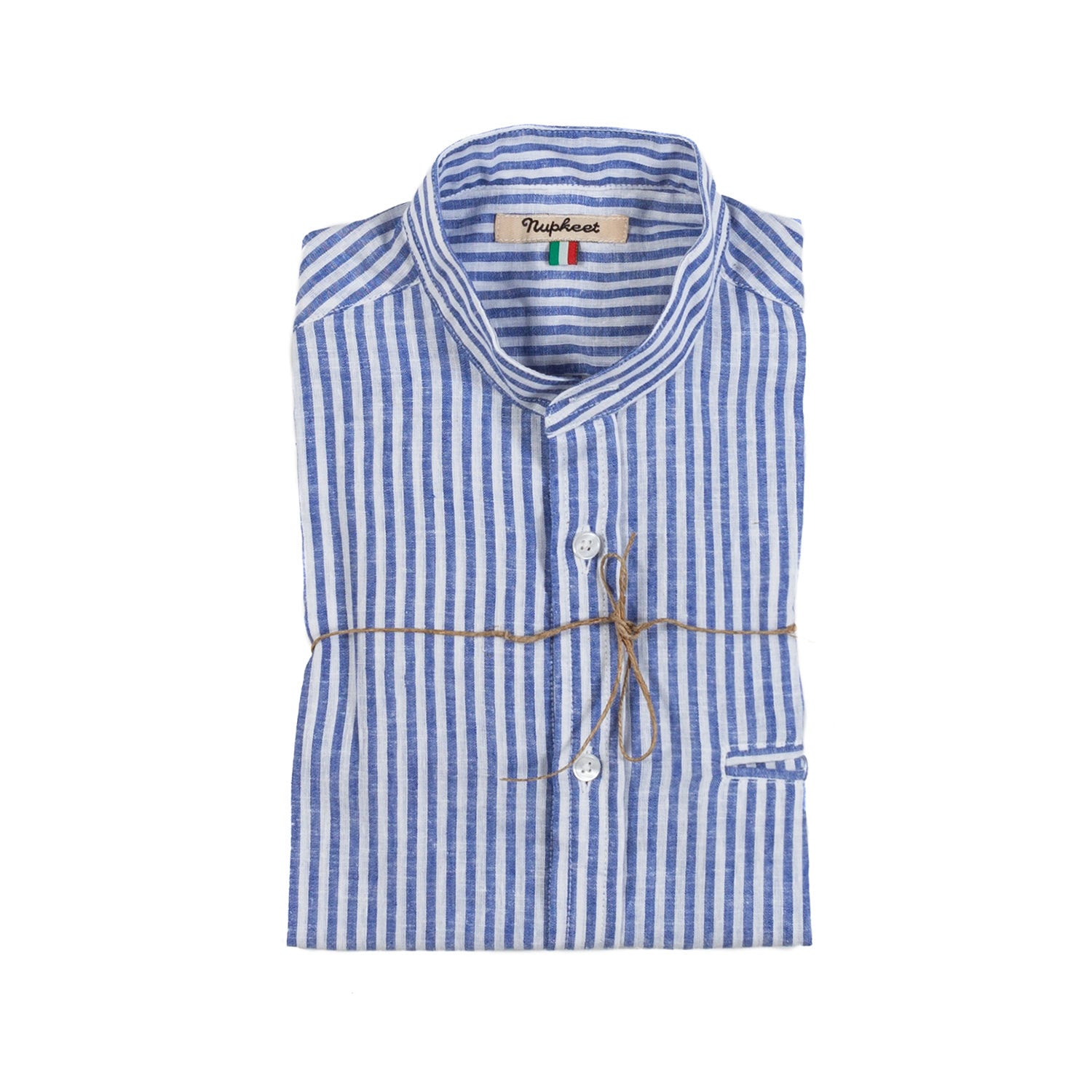 Camicia bianca e azzurra a righe - annameglio.com abbigliamento moda