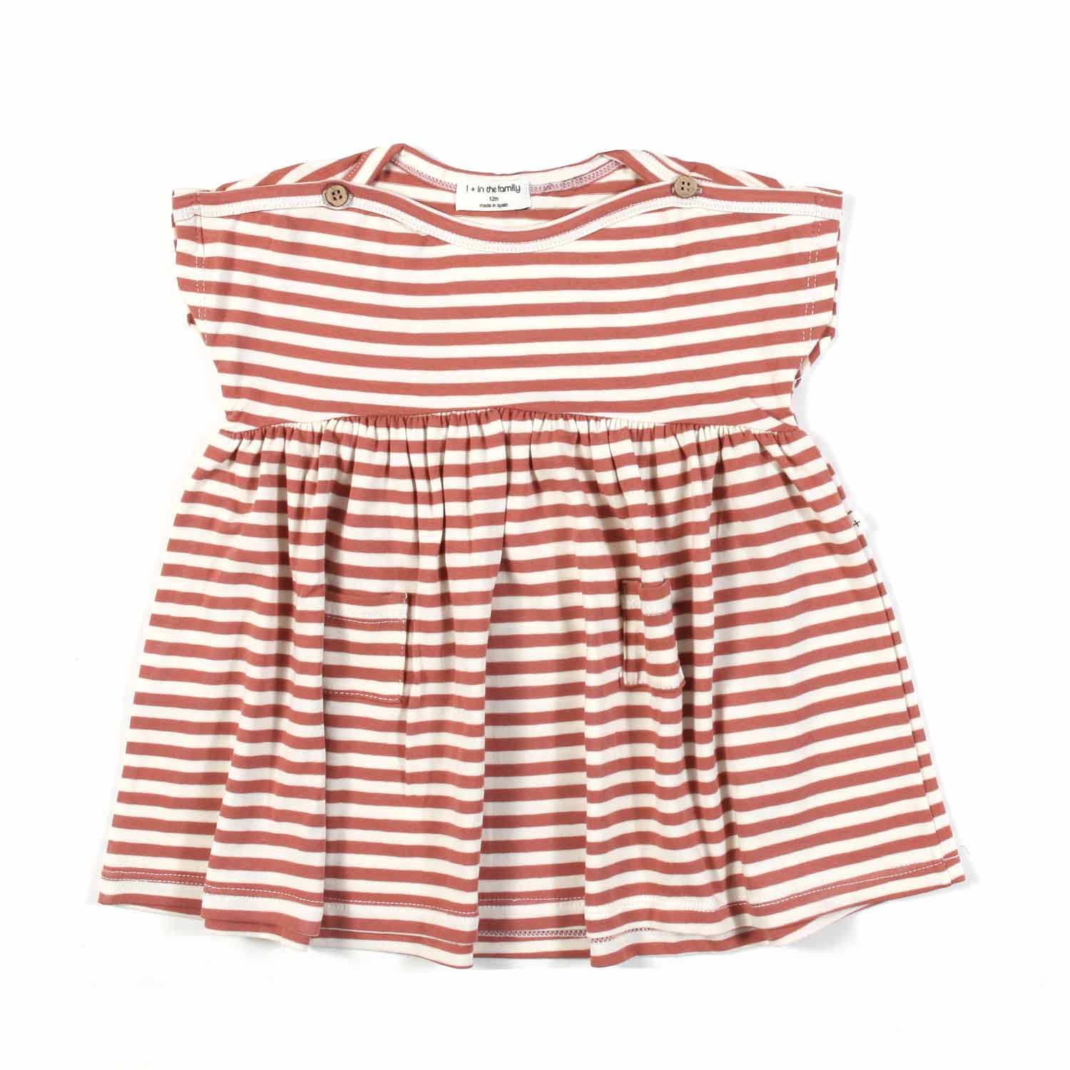 MINI ABITO LIA ARANCIO CEDAR E BIANCO A RIGHE - annameglio.com abbigliamento moda