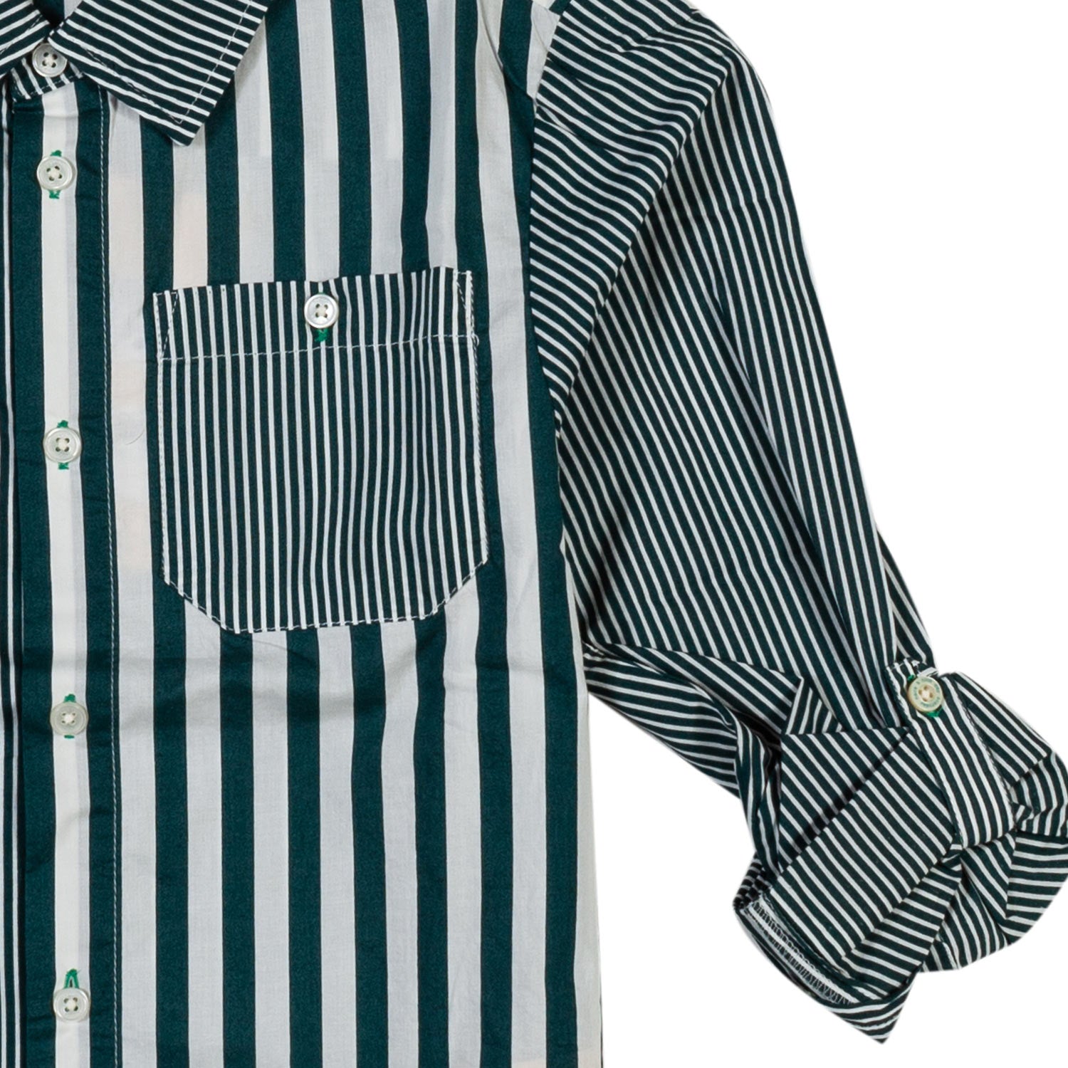 CAMICIA VERDE E BIANCA A RIGHE BAMBINO E TEENAGER - annameglio.com abbigliamento moda