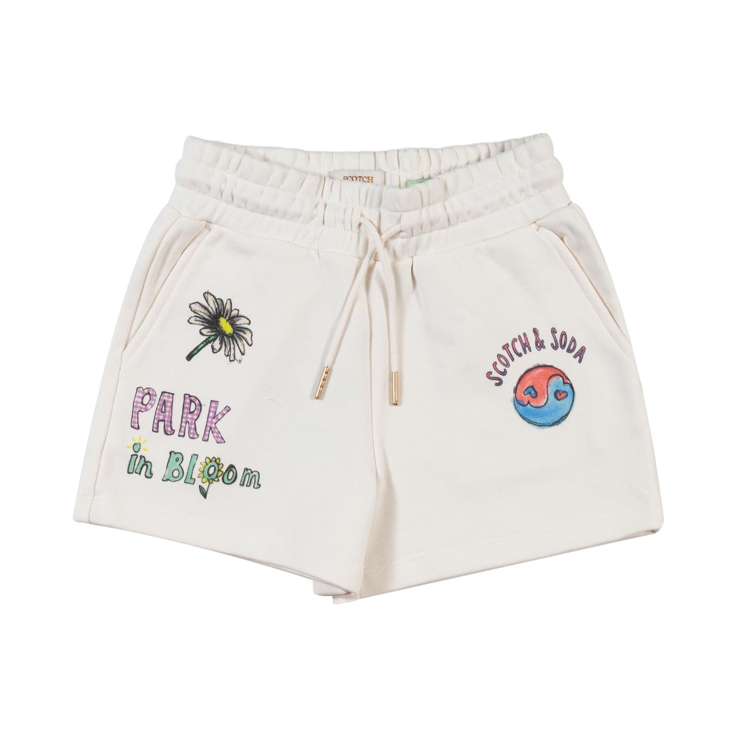 SHORTS FELPA AVORIO E MULTICOLOR BAMBINA E RAGAZZA - annameglio.com abbigliamento moda