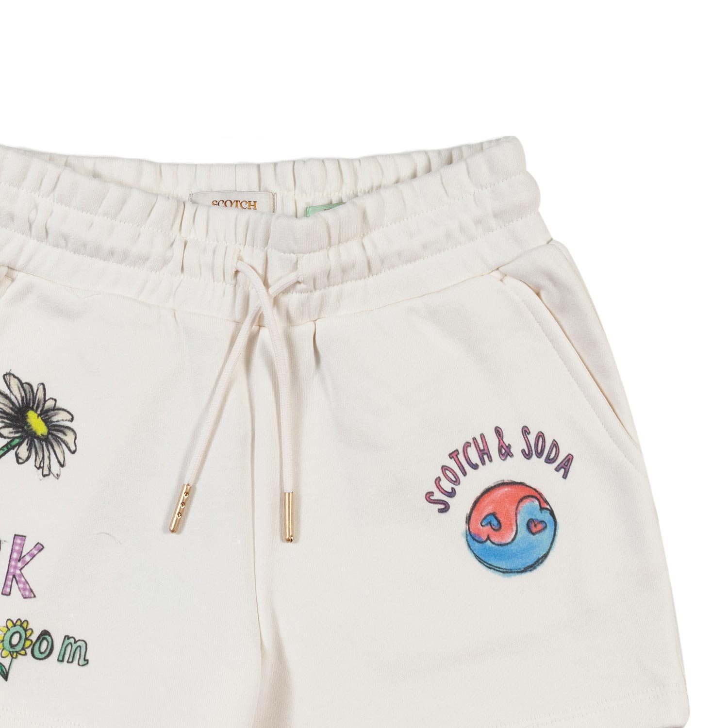 SHORTS FELPA AVORIO E MULTICOLOR BAMBINA E RAGAZZA - annameglio.com abbigliamento moda