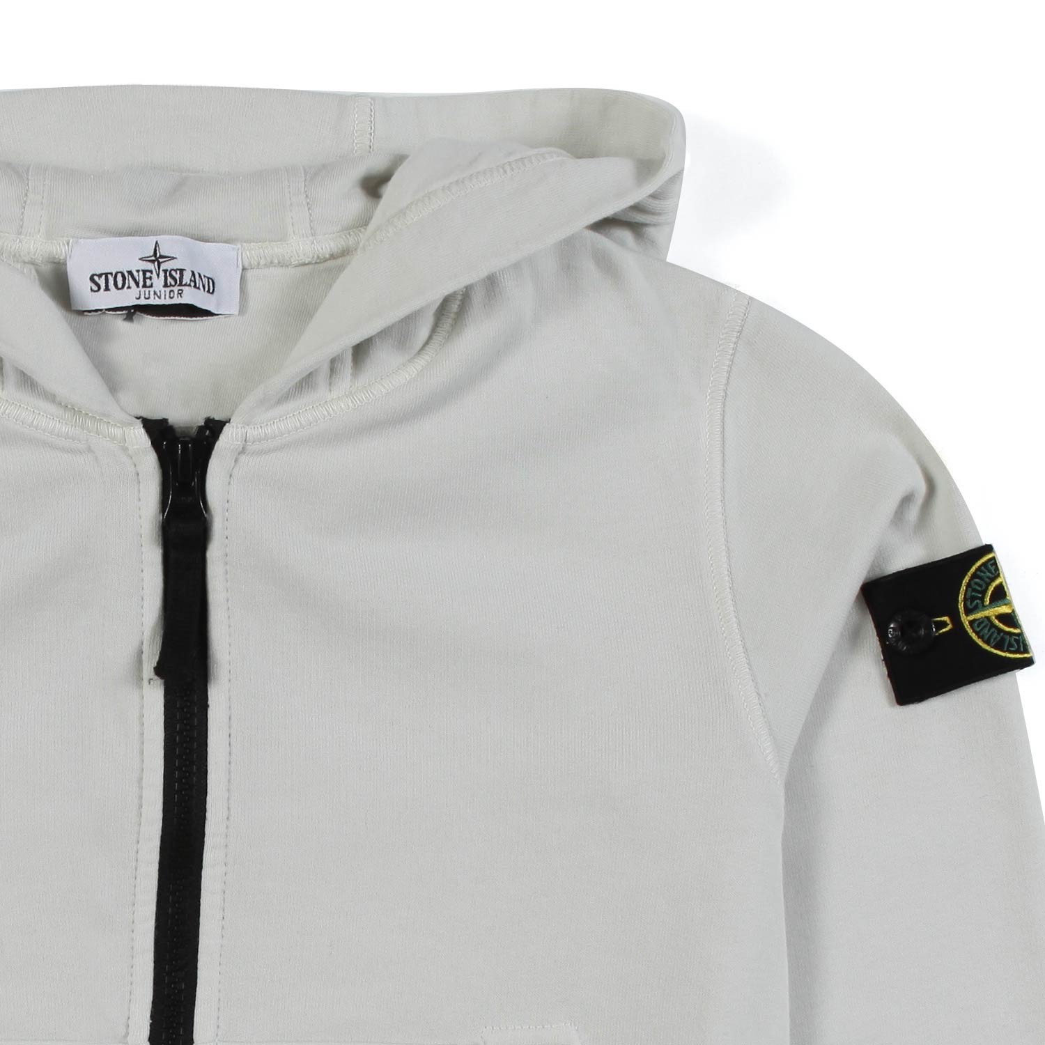FELPA HOODIE GHIACCIO CON ZIP E PATCH COMPASS - annameglio.com abbigliamento moda