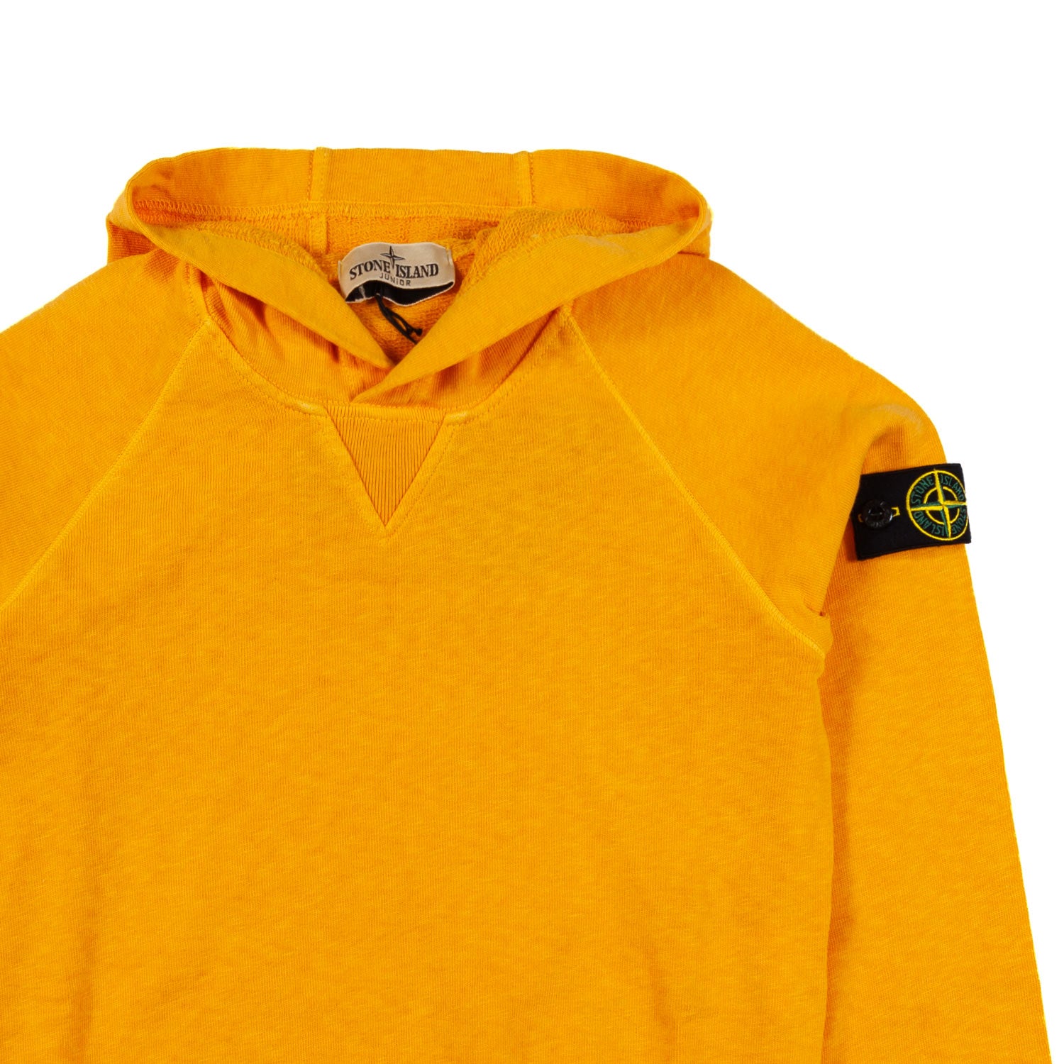 FELPA HOODIE GIALLO SCURO CON PATCH LOGO COMPASS - annameglio.com abbigliamento moda