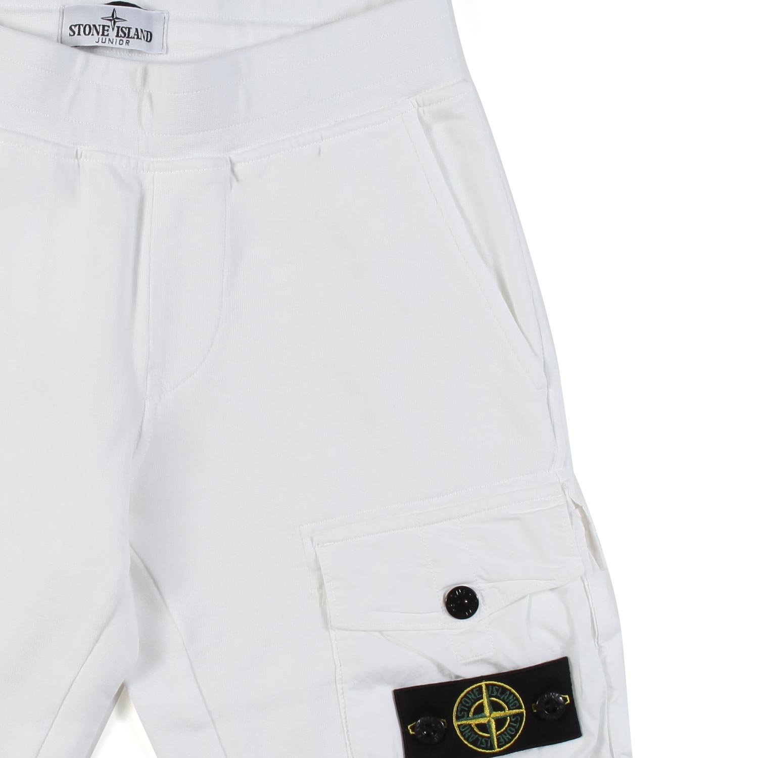 BERMUDA IN FELPA BIANCO CON PATCH LOGO COMPASS - annameglio.com abbigliamento moda