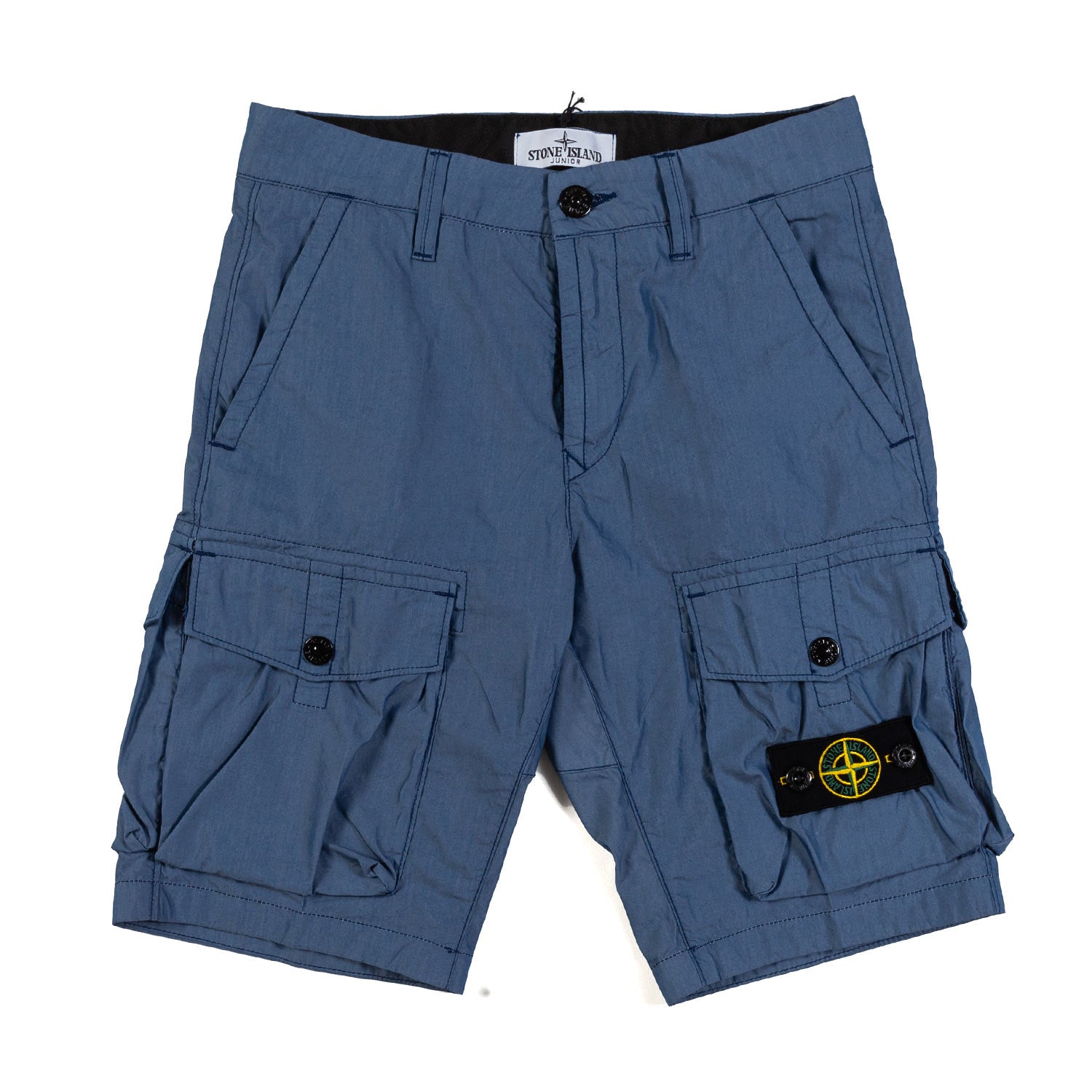 BERMUDA CARGO BLU POLVERE CON PATCH LOGO COMPASS - annameglio.com abbigliamento moda