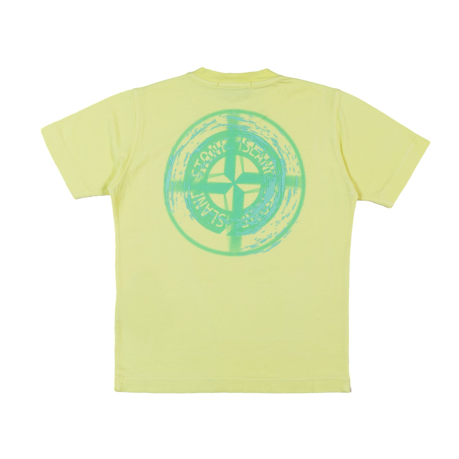 TT-SHIRT GIALLO FLUO CON MAXI STAMPA COMPASS VERDE - annameglio.com abbigliamento moda