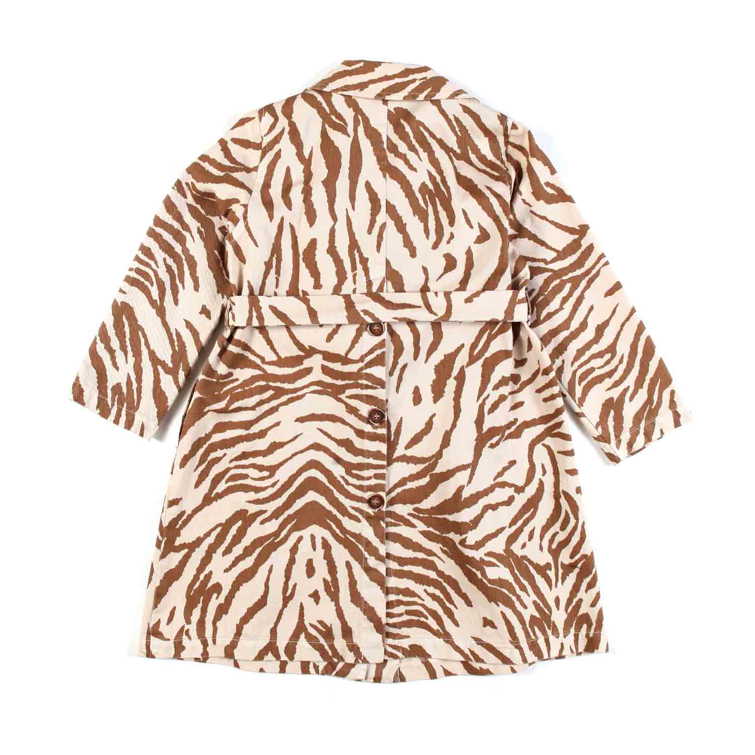 TRENCH COAT ANIMALIER MARRONE E SABBIA BAMBINA - annameglio.com abbigliamento moda