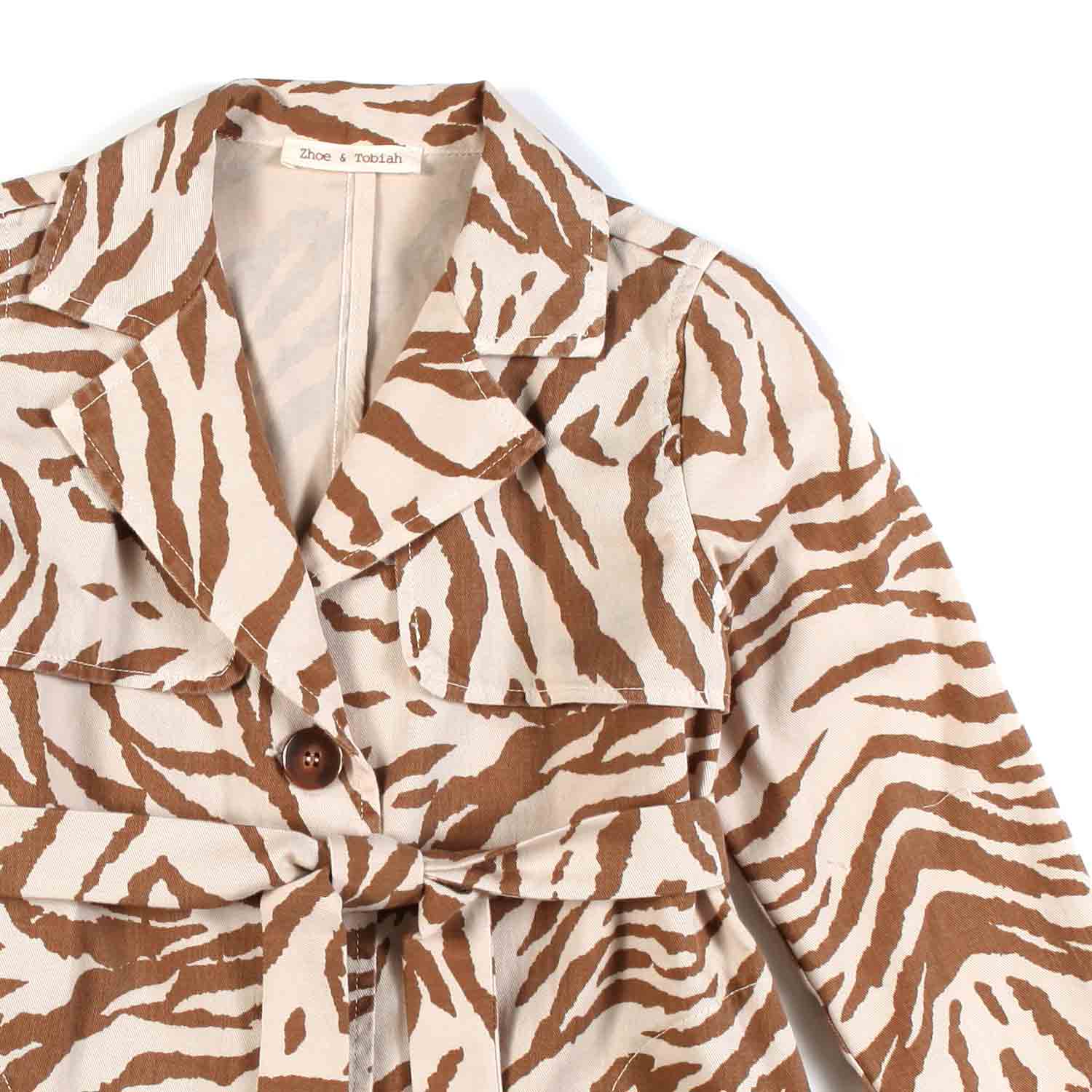 TRENCH COAT ANIMALIER MARRONE E SABBIA BAMBINA - annameglio.com abbigliamento moda