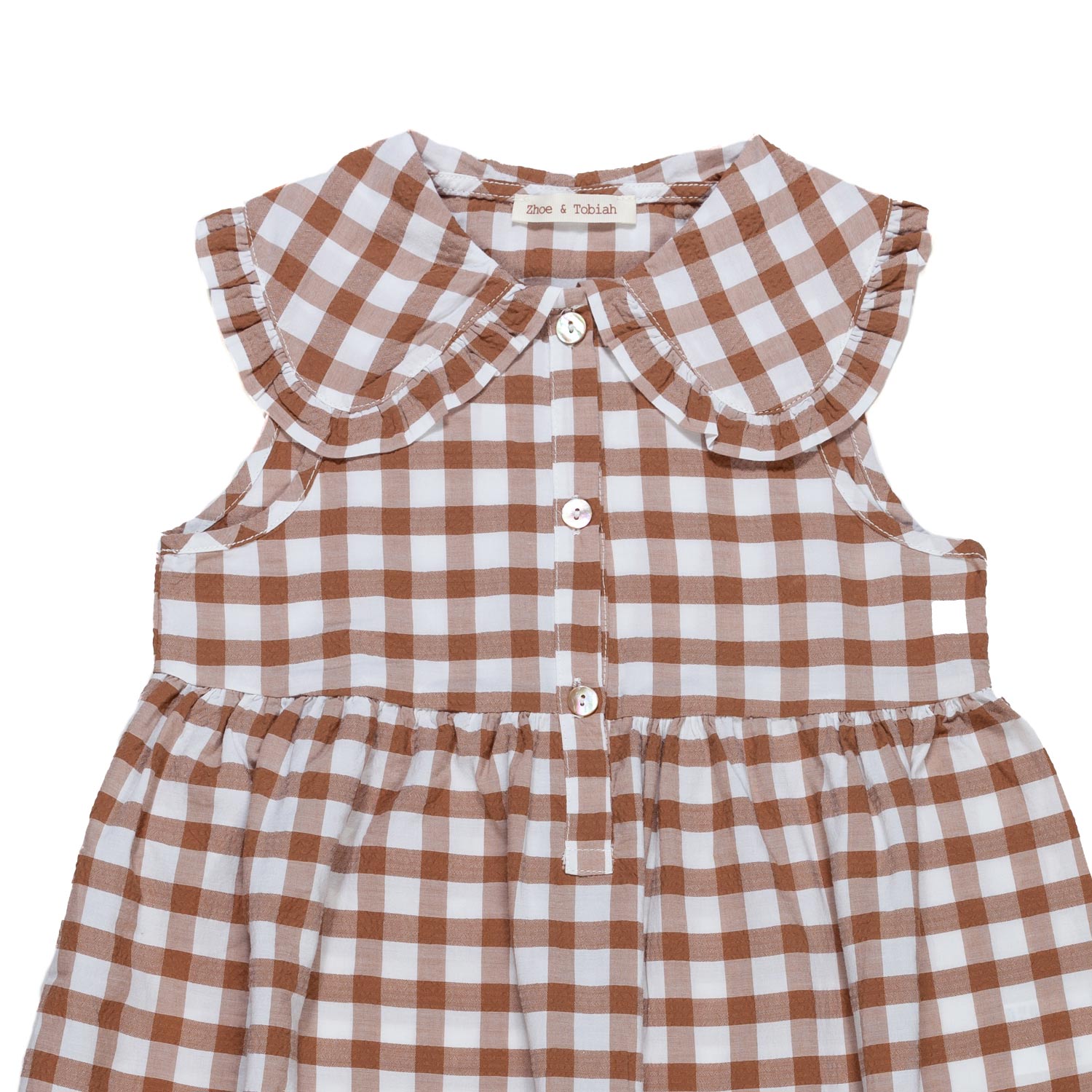 ABITO BIANCO E NOCCIOLA A QUADRETTI BAMBINA - annameglio.com abbigliamento moda