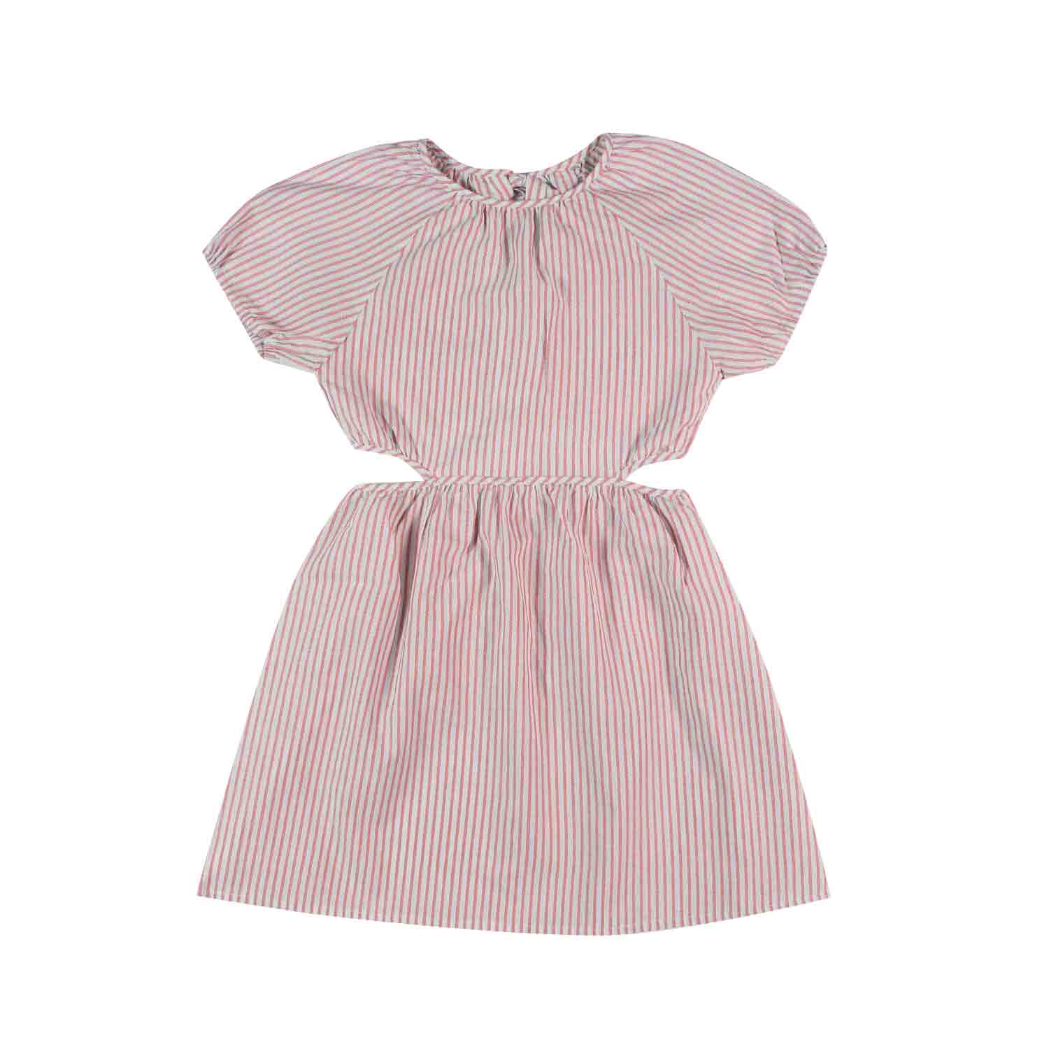 ABITO BIANCO E ROSA A RIGHE CON CUT OUT BAMBINA - annameglio.com abbigliamento moda