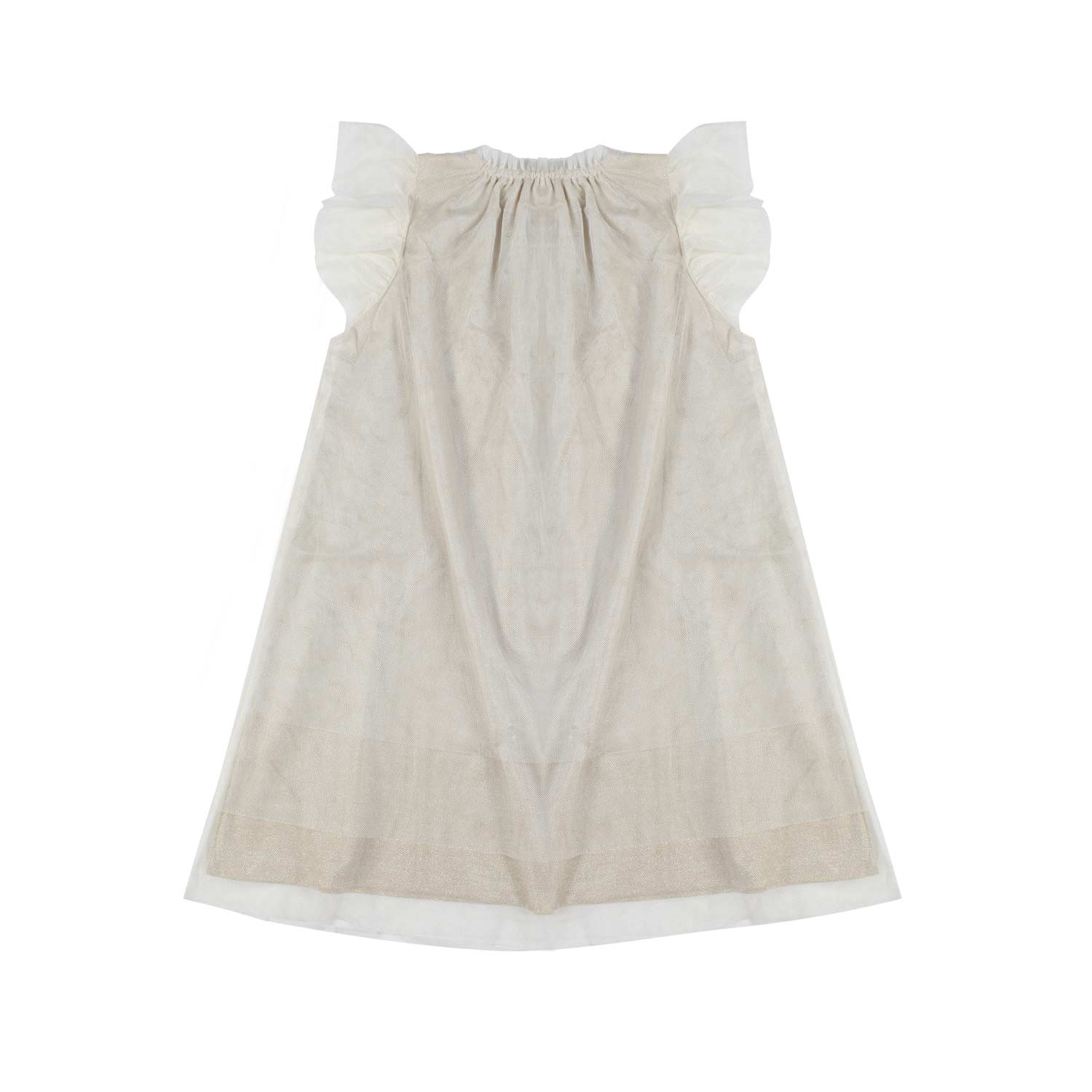 ABITO SABBIA CON TULLE ORO CHIARO BAMBINA - annameglio.com abbigliamento moda