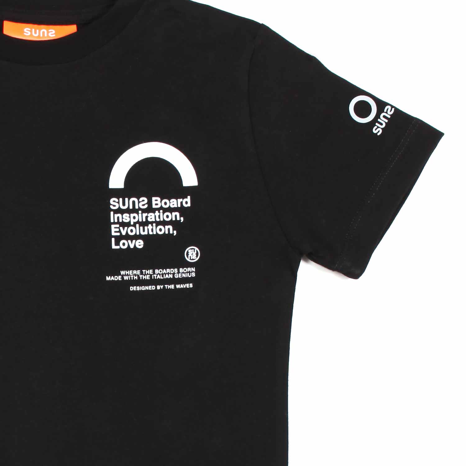 T-SHIRT NERA CON STAMPE BIANCHE BAMBINO E TEENAGER - annameglio.com abbigliamento moda