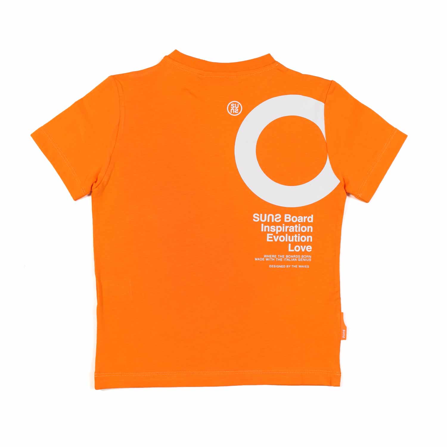 T-SHIRT ARANCIO CON STAMPE BIANCHE BAMBINO E TEEN - annameglio.com abbigliamento moda