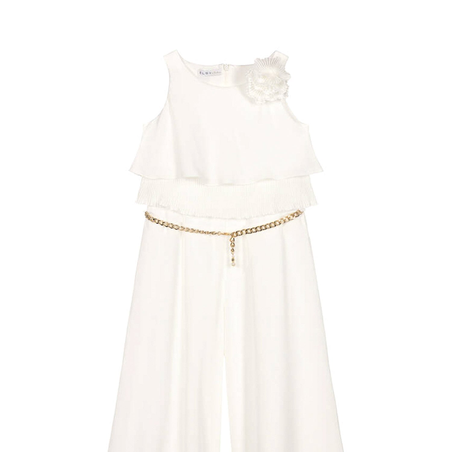 ABITO TUTA BIANCO CON CINTA CATENELLA ORO - annameglio.com abbigliamento moda