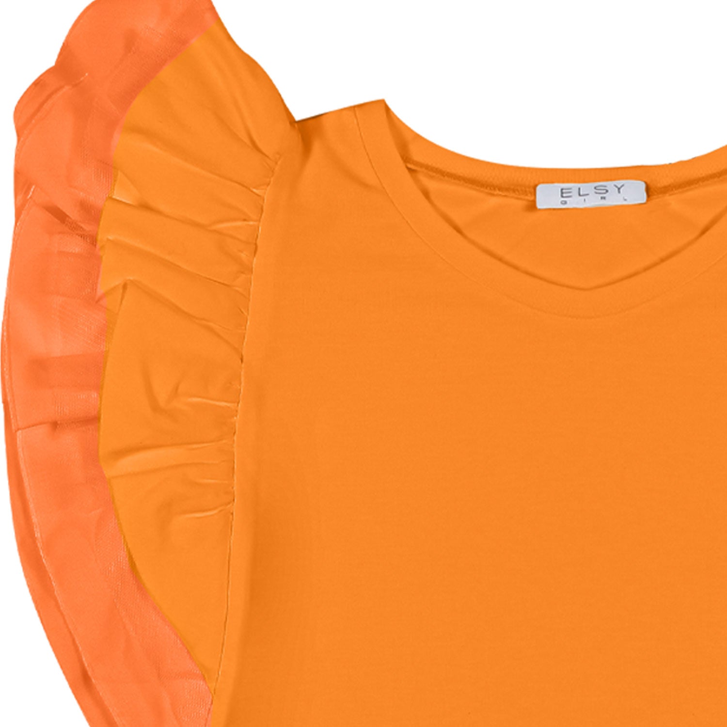 TOP ARANCIONE CON VOLANTS BAMBINA E TEENAGER - annameglio.com abbigliamento moda