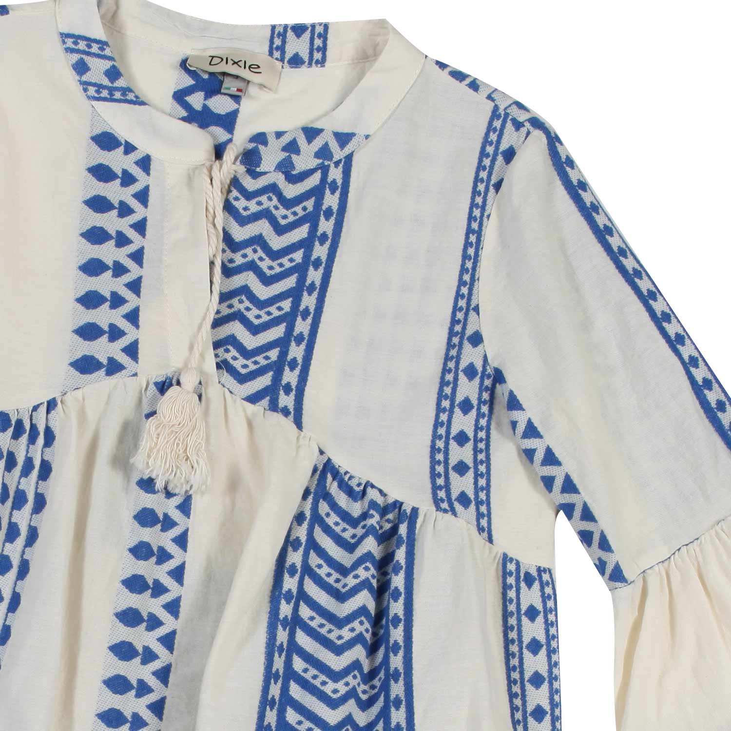 ABITO BIANCO E BLU RICAMATO BAMBINA E TEENAGER - annameglio.com abbigliamento moda