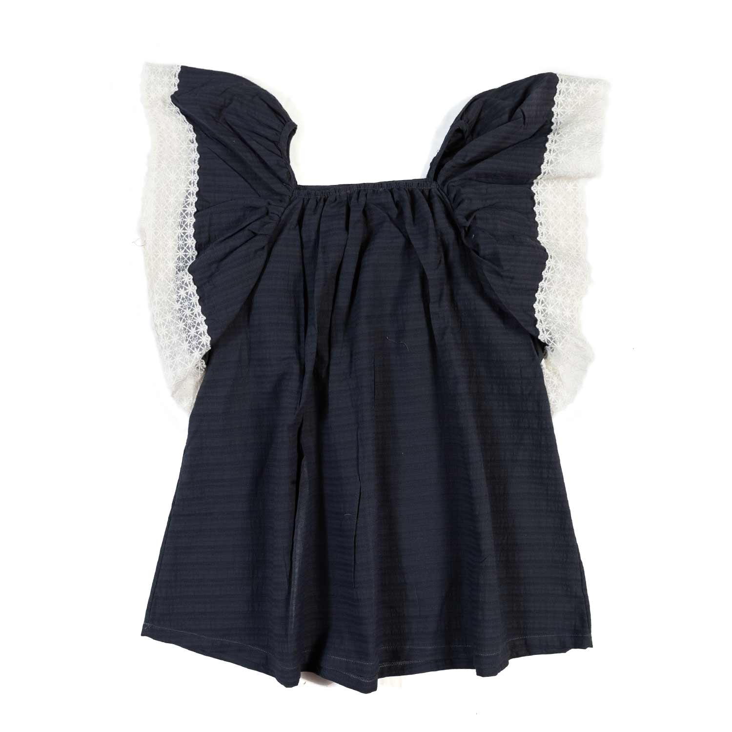 ABITO ANTRACITE CON PIZZO BIANCO BAMBINA - annameglio.com abbigliamento moda