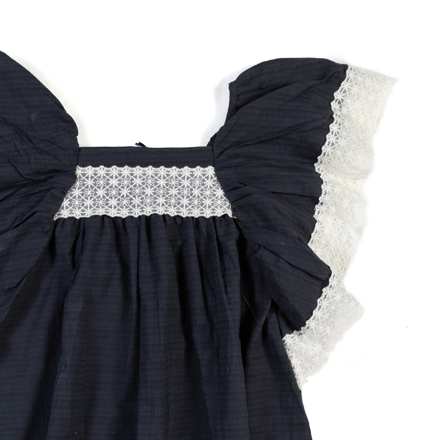 ABITO ANTRACITE CON PIZZO BIANCO BAMBINA - annameglio.com abbigliamento moda