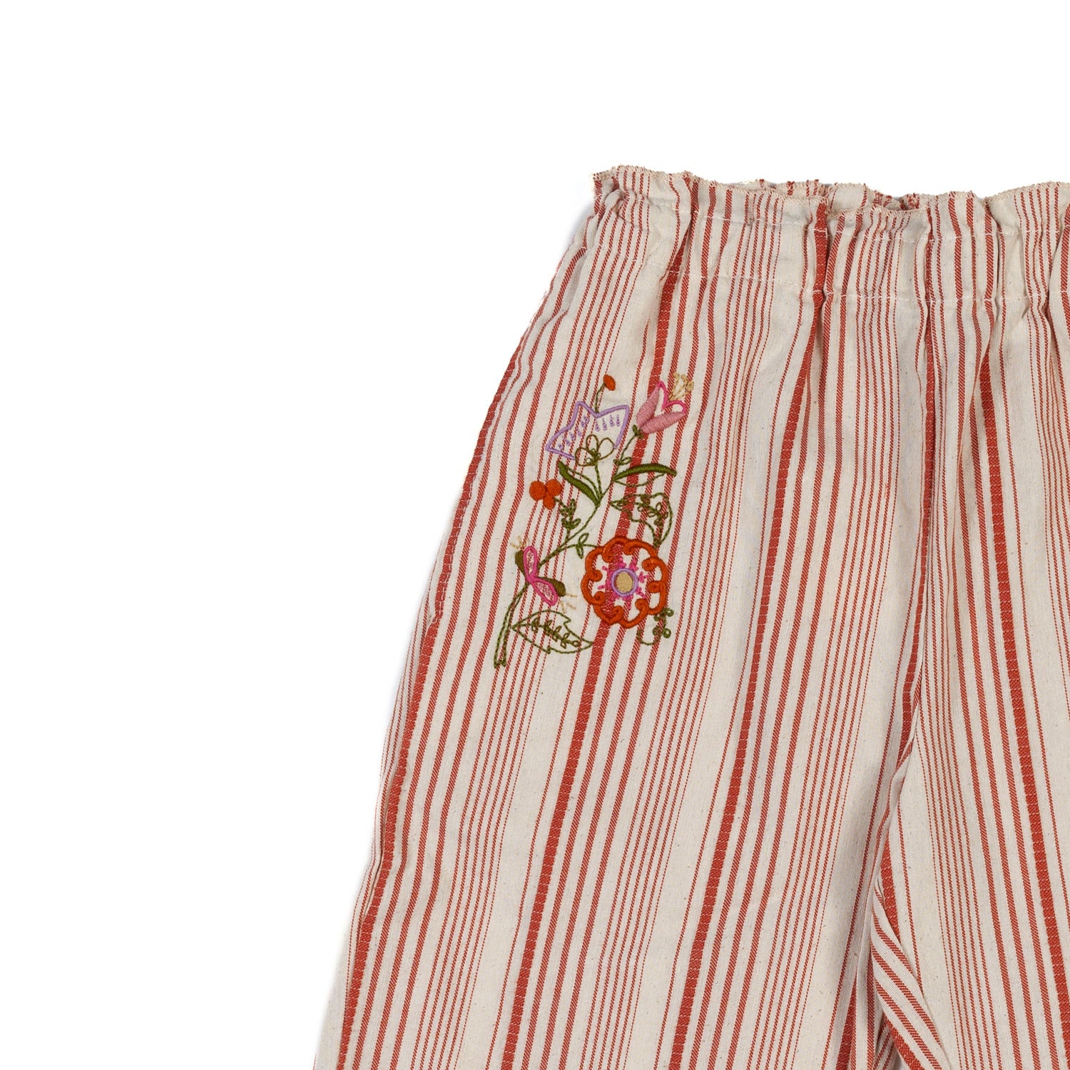 PANTALONE PANNA E ROSSO MATTONE A RIGHE BAMBINA - annameglio.com abbigliamento moda