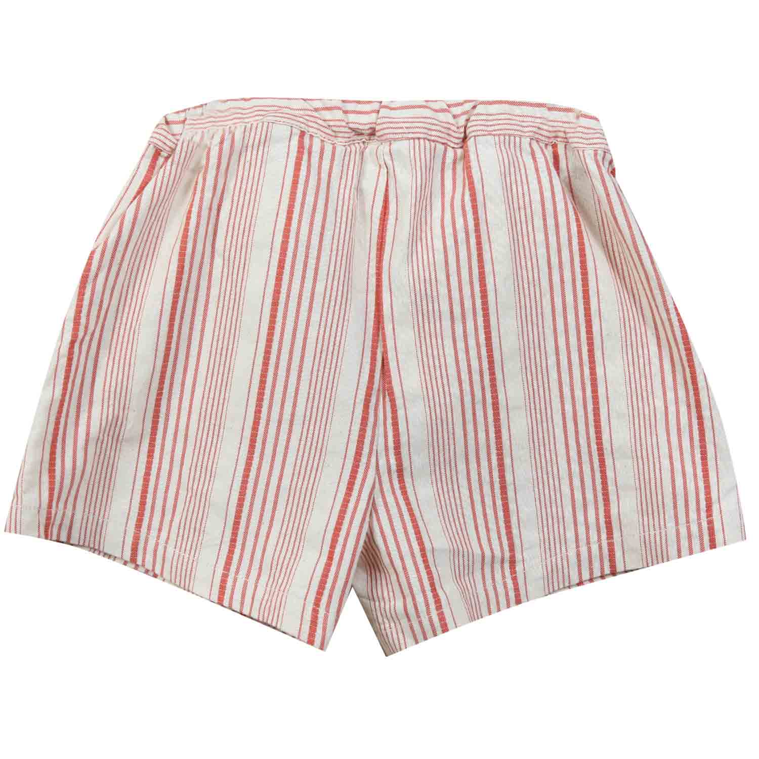 BERMUDA BEIGE E ROSSO A RIGHE BAMBINA - annameglio.com abbigliamento moda