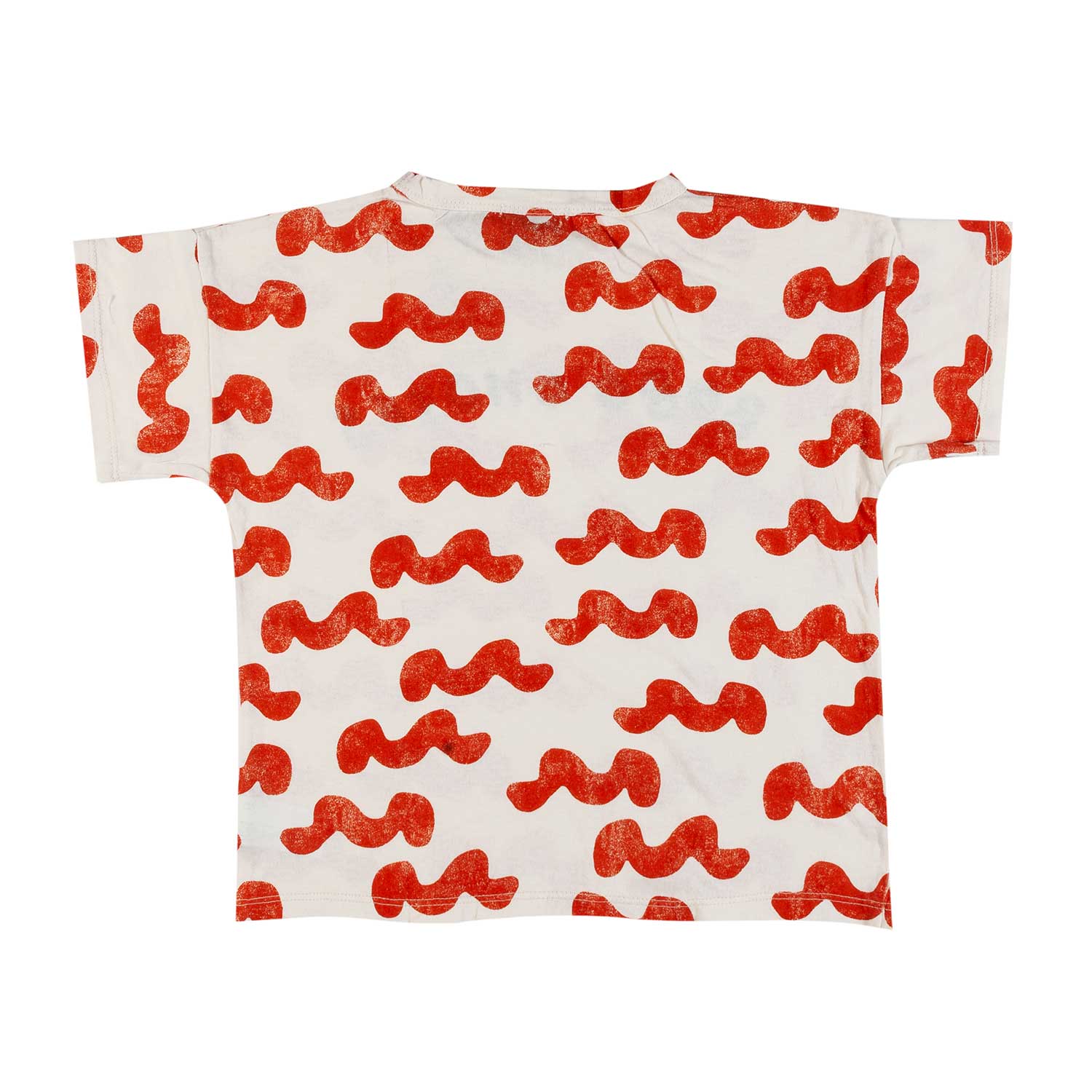 T-SHIRT UNISEX BIANCO PANNA CON ONDE ROSSE - annameglio.com abbigliamento moda