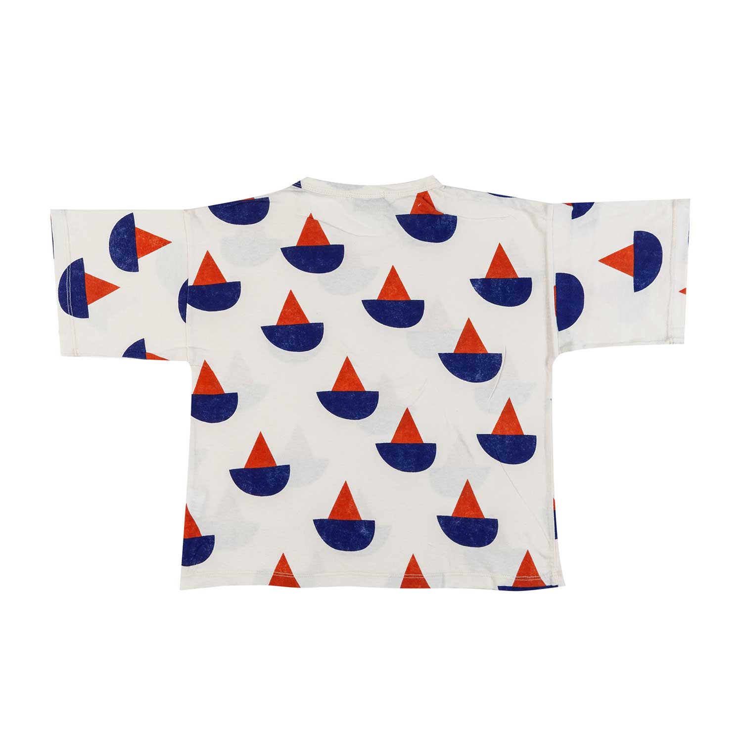 T-SHIRT UNISEX BIANCA CON STAMPE ROSSE E BLU - annameglio.com abbigliamento moda