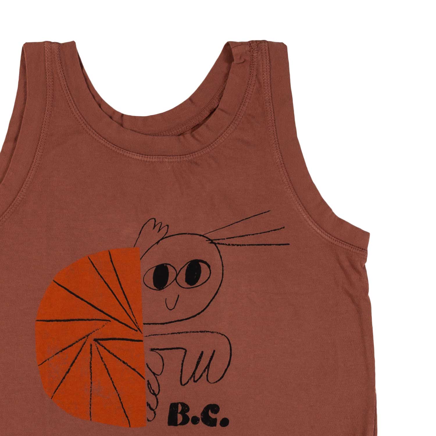 CANOTTA UNISEX MARRONE CON PAGURO ARANCIONE - annameglio.com abbigliamento moda