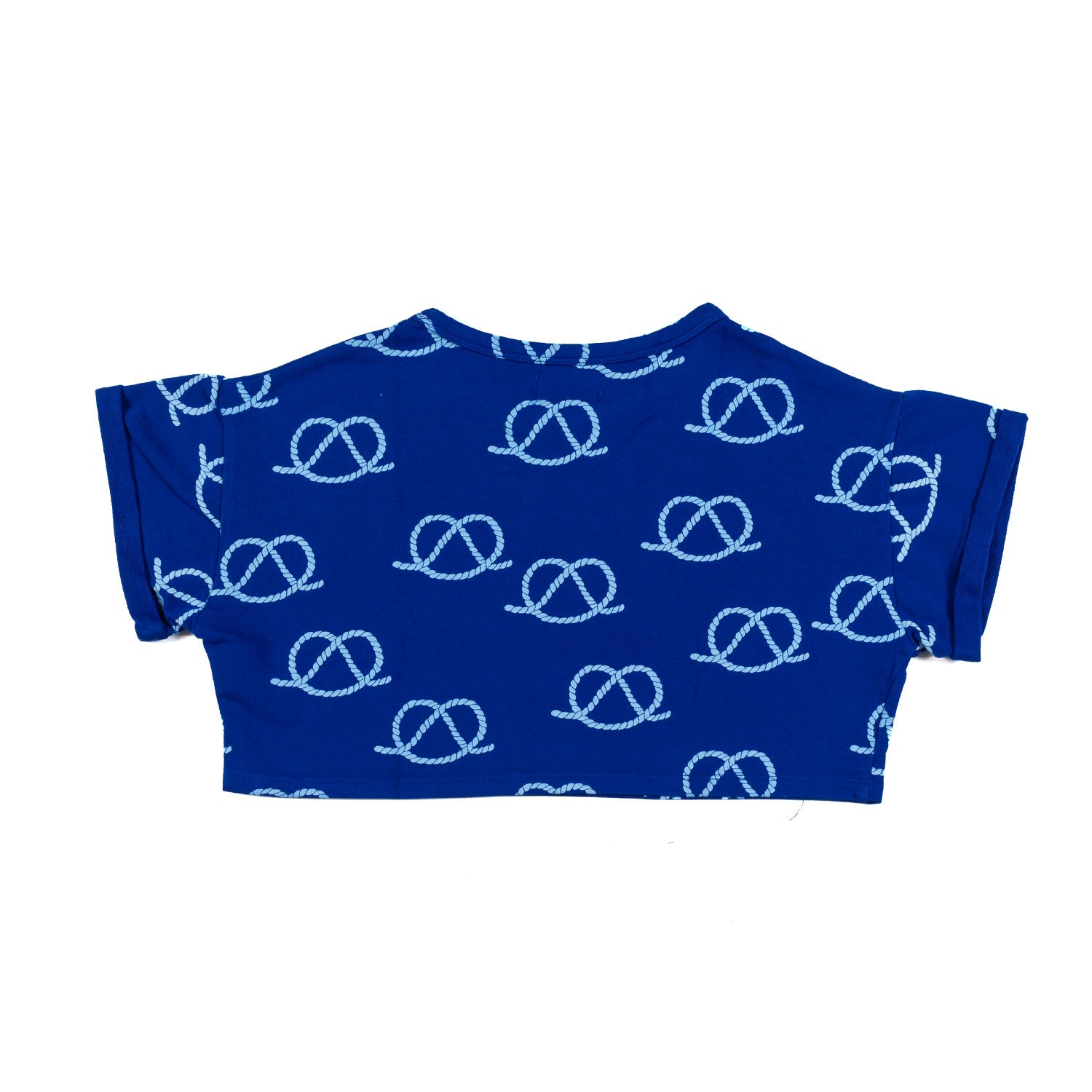 T-shirt blu con stampa corda all-over - annameglio.com abbigliamento moda