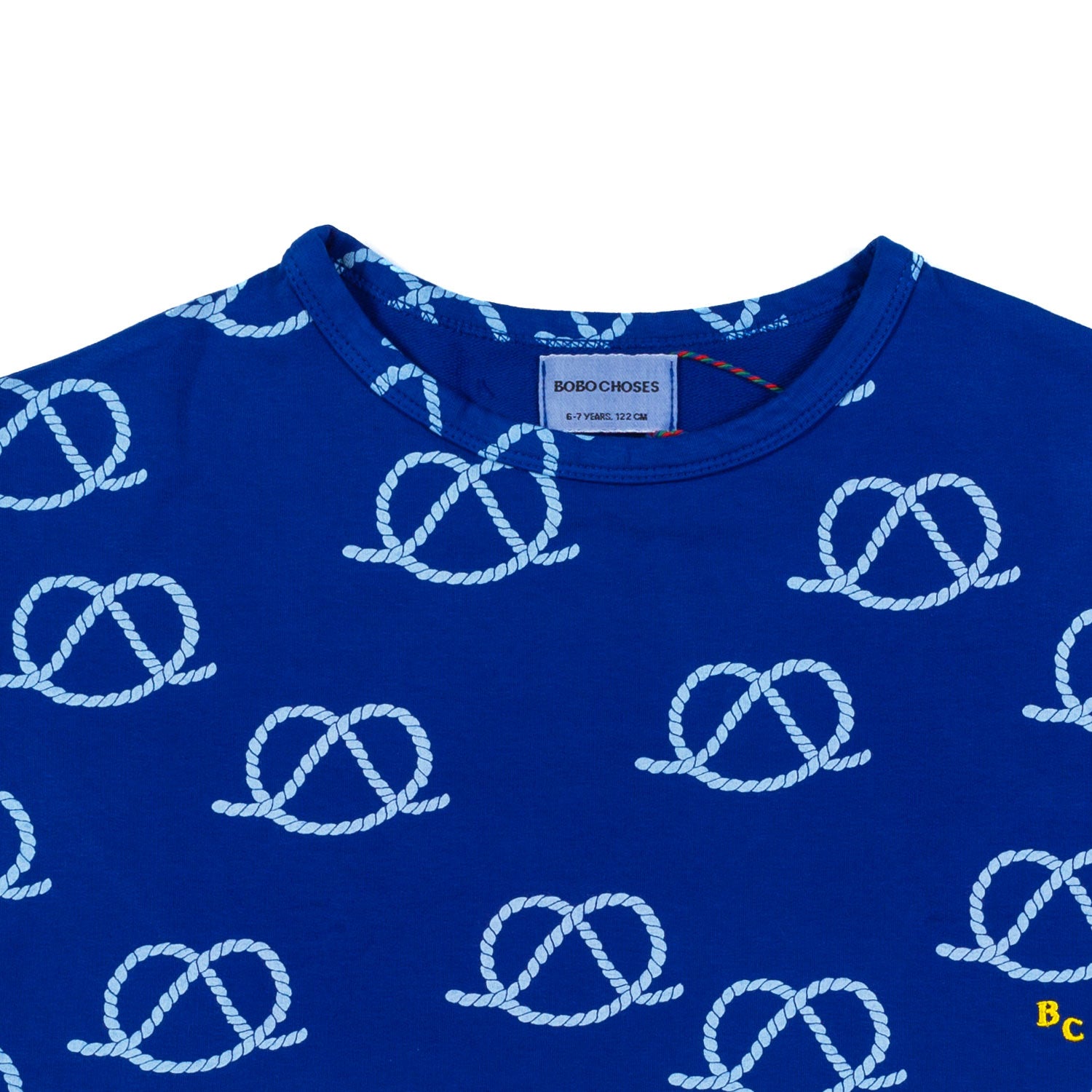 T-shirt blu con stampa corda all-over - annameglio.com abbigliamento moda