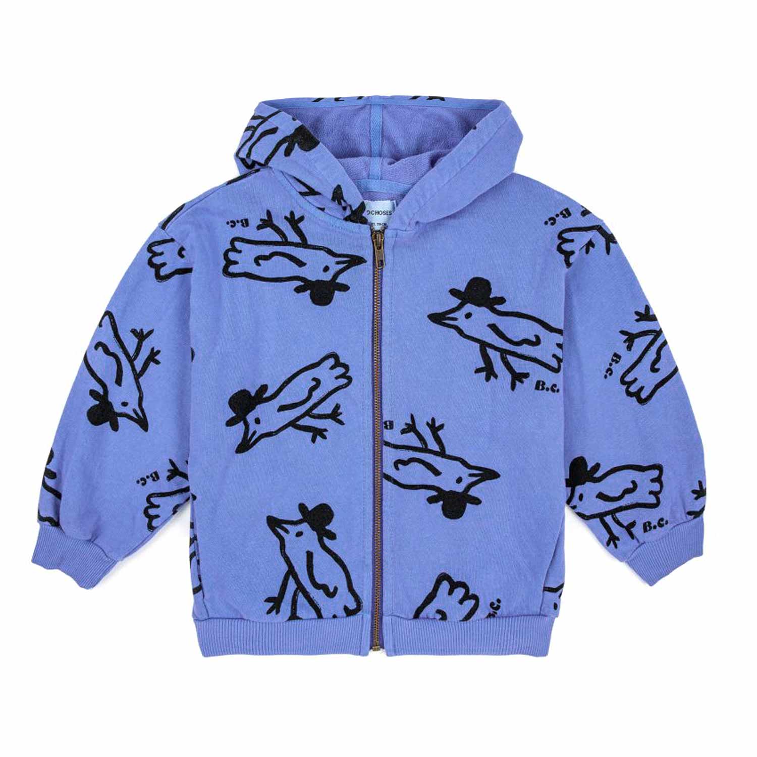FELPA MR BIRDIE UNISEX BLU POLVERE CON CAPPUCCIO - annameglio.com abbigliamento moda