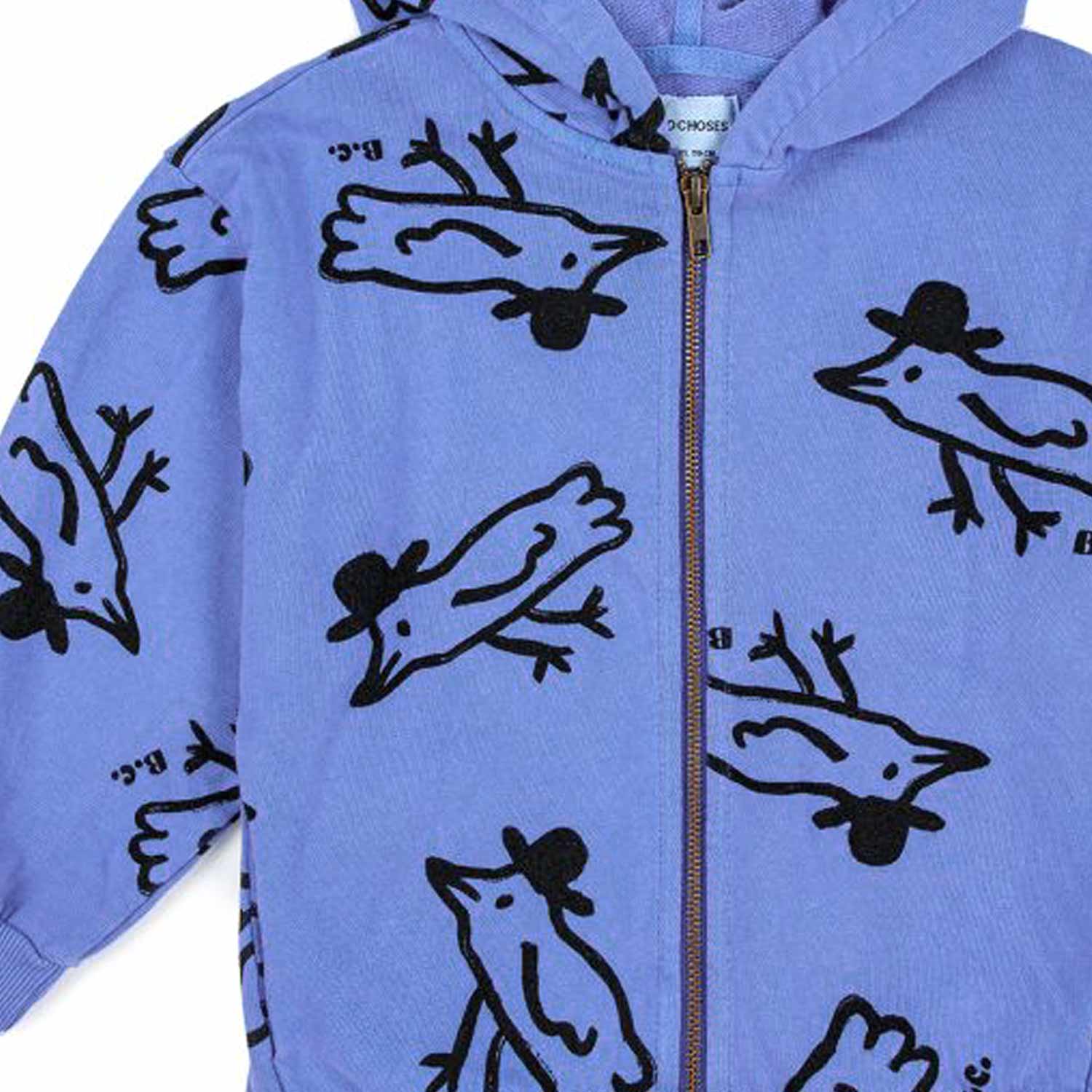 FELPA MR BIRDIE UNISEX BLU POLVERE CON CAPPUCCIO - annameglio.com abbigliamento moda