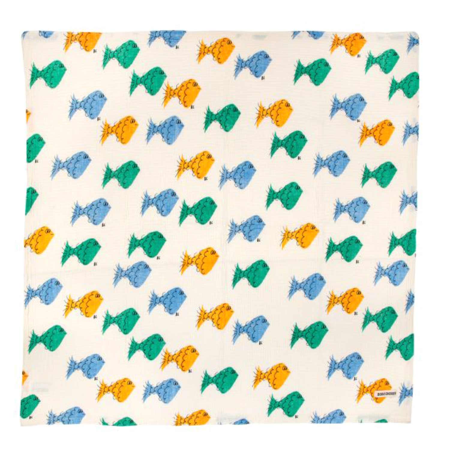 COPERTA BIANCO SPORCO CON PESCIOLINI MULTICOLOR - annameglio.com abbigliamento moda